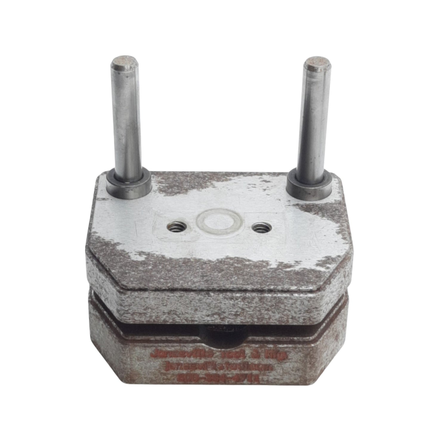 Used Janesville Tool Mfg 01-001468 Shoe Die Set, Two Post & Two Shoe, 3.5in x 2.87in