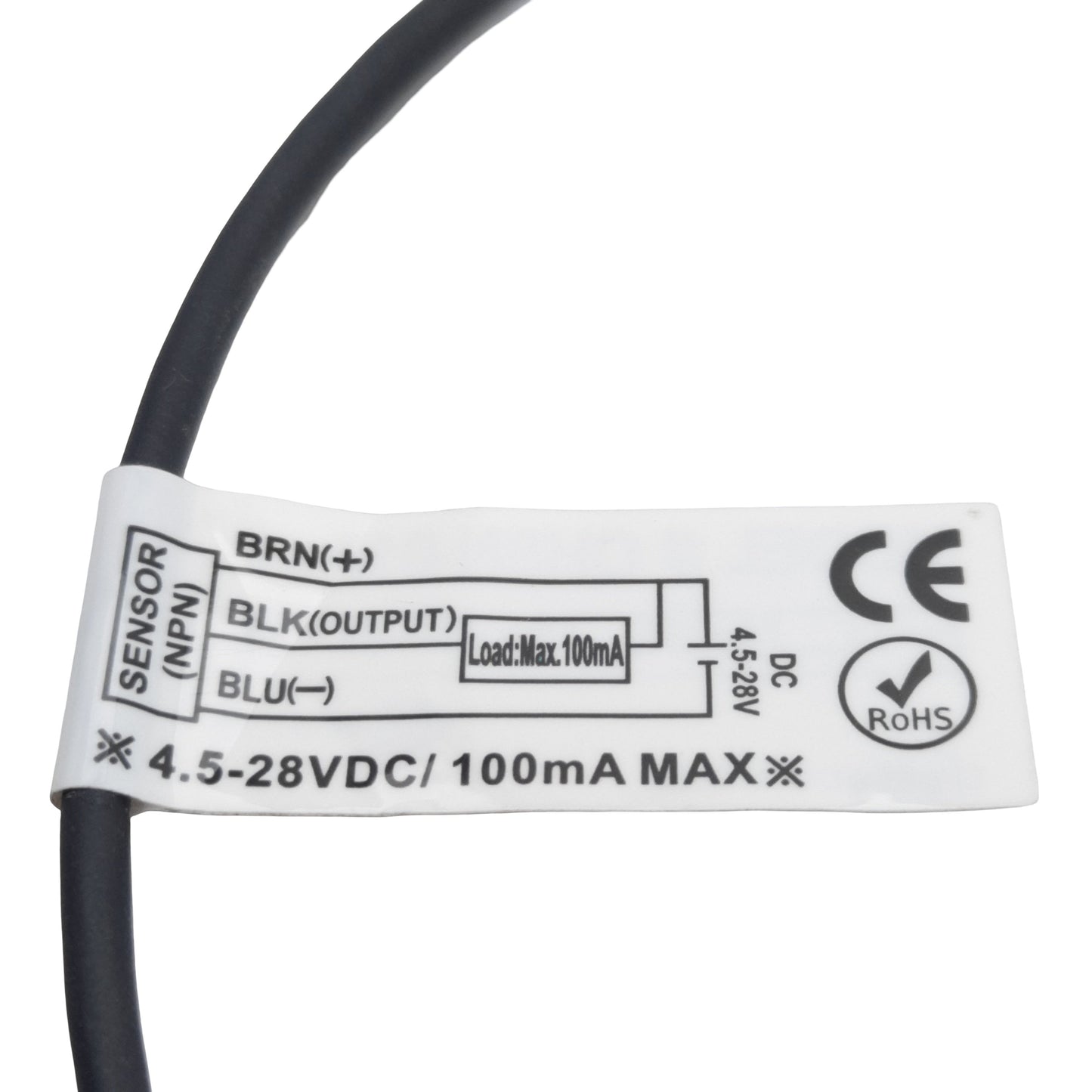 Used Robohand OHSN-017 Proximity Sensor, Magneto Resistive NPN, 4.5-28VDC, 3-Pin M8
