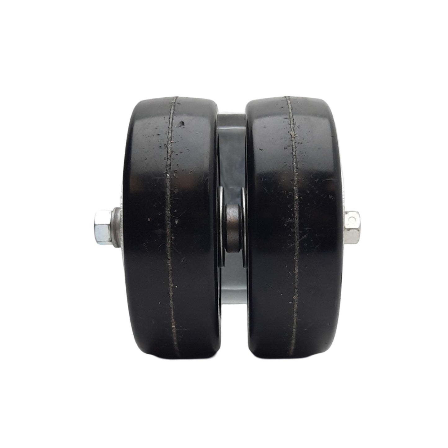 Used Payson Double Wheel Caster ø4in Wheel, 1-1/4in Width, 3-3/4 x 2-3/4in Plate