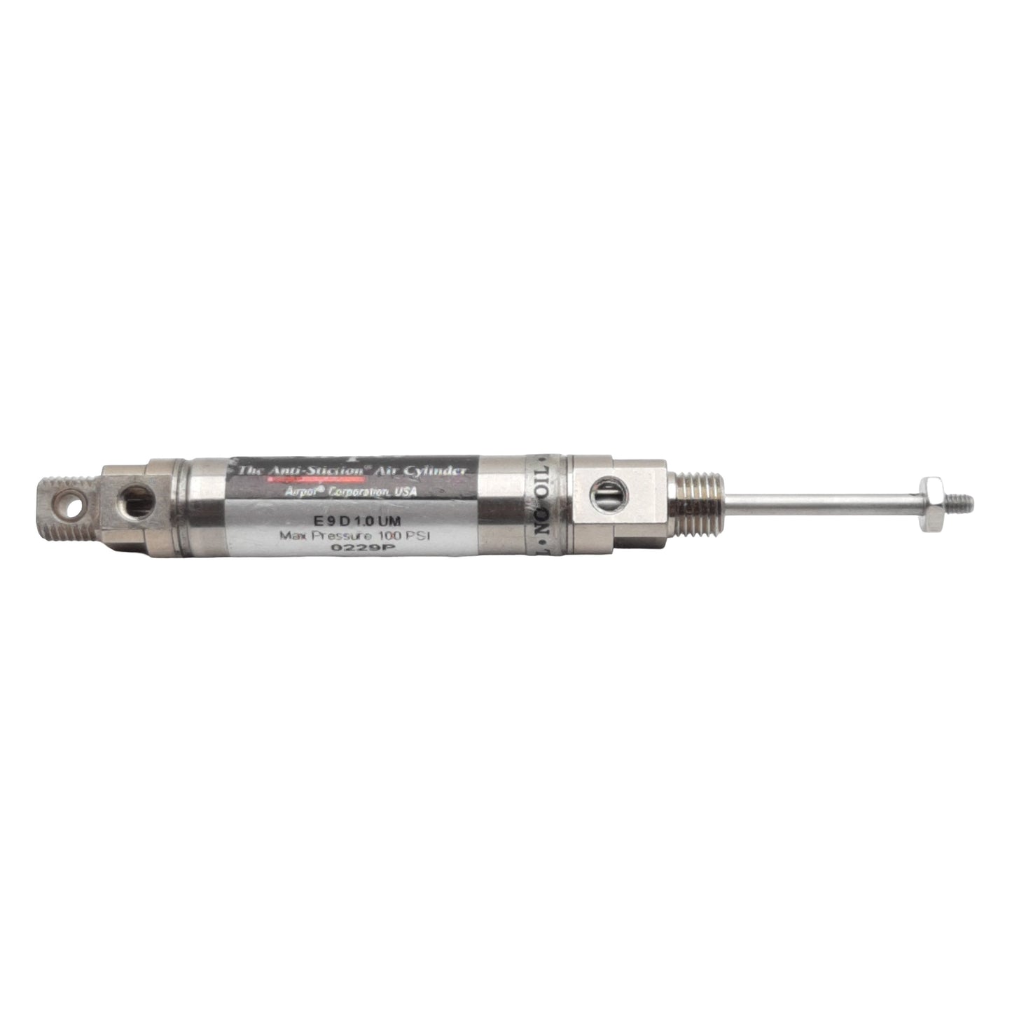 Used Airpel E9D1.0UM Pneumatic Cylinder, ø0.366in Bore, 1in Stroke, M5, 100psi Max