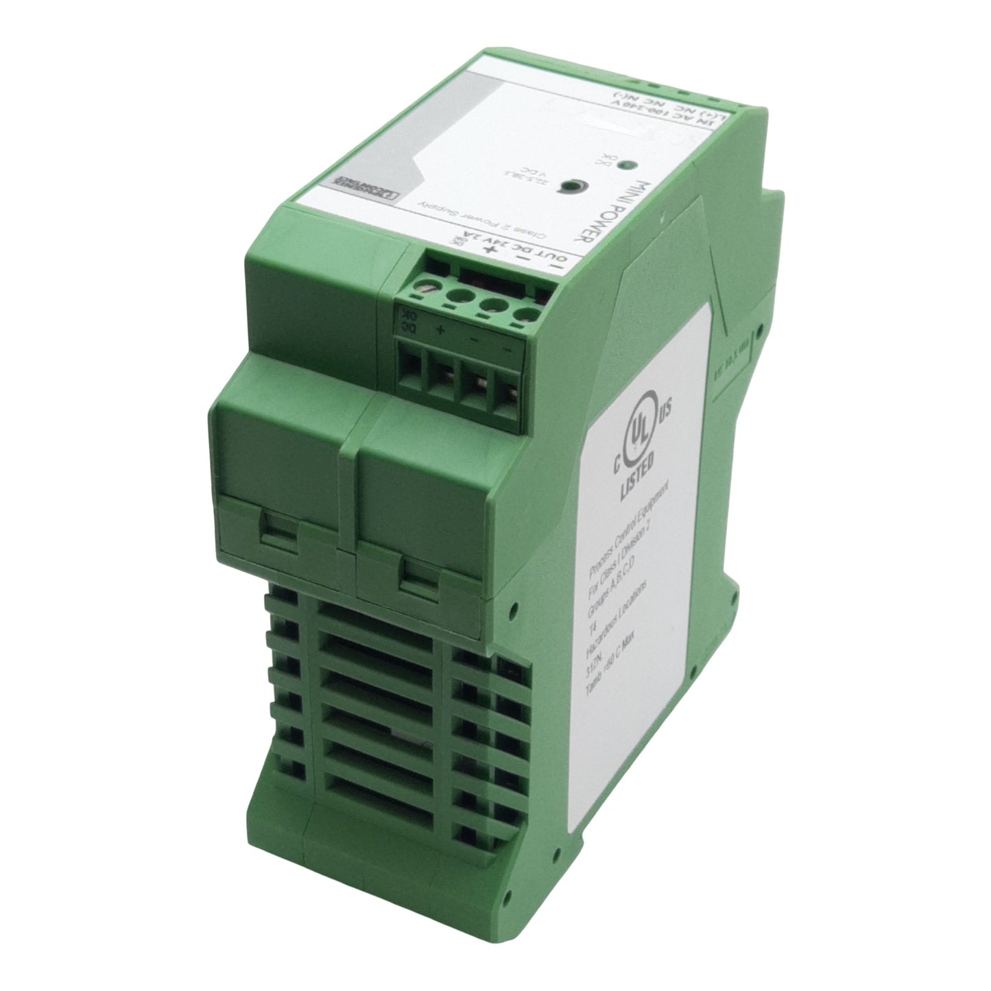 Used Phoenix Contact 2938730 Power Supply, 264VAC/350VDC In, 2A 24VDC Out, DIN Rail