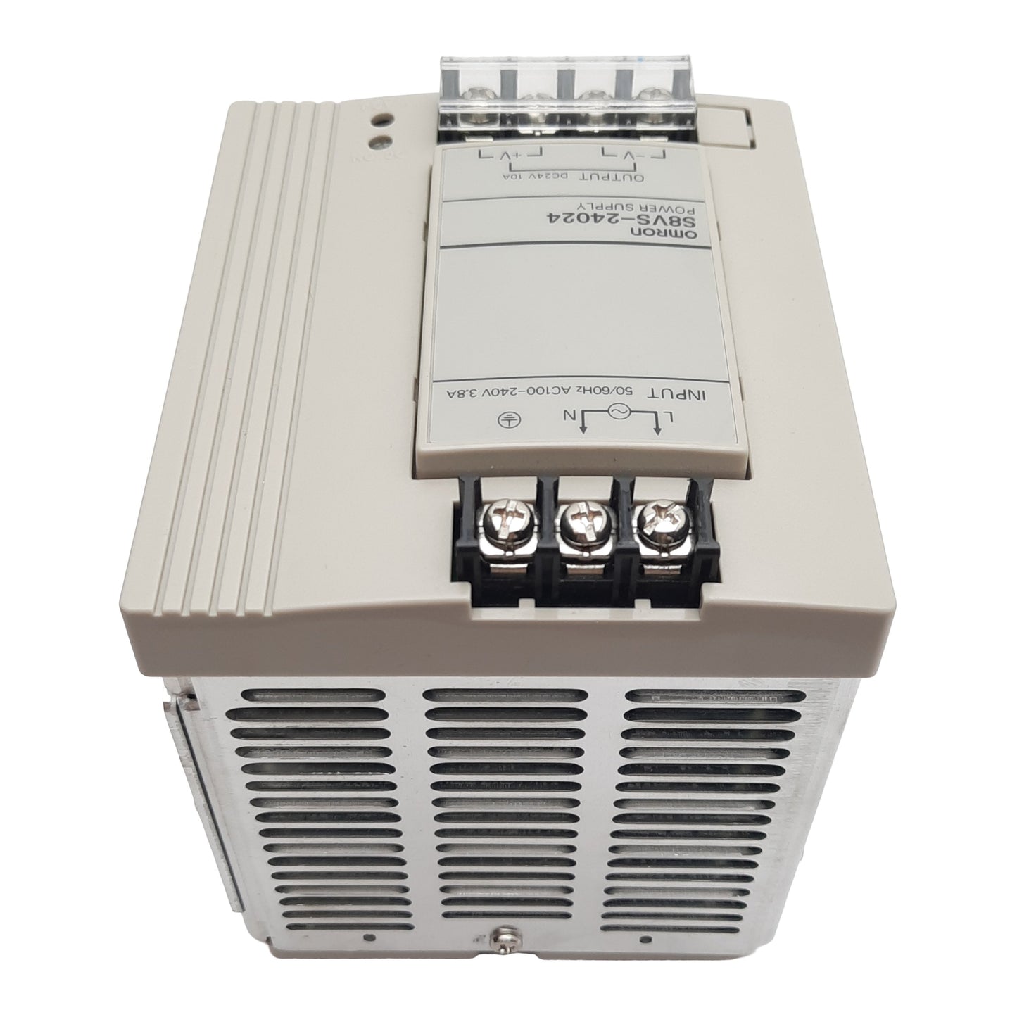 Used Omron S8VS-24024 Power Supply, 100-240VAC In, 240W, 10A 24VDC Out, DIN Rail