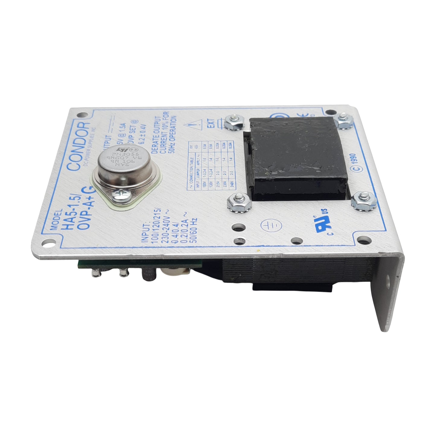 New Condor HA5-1.5/OVP-A+G Power Supply, 100/240VAC In, 1.5A 5VDC Out, Panel Mount