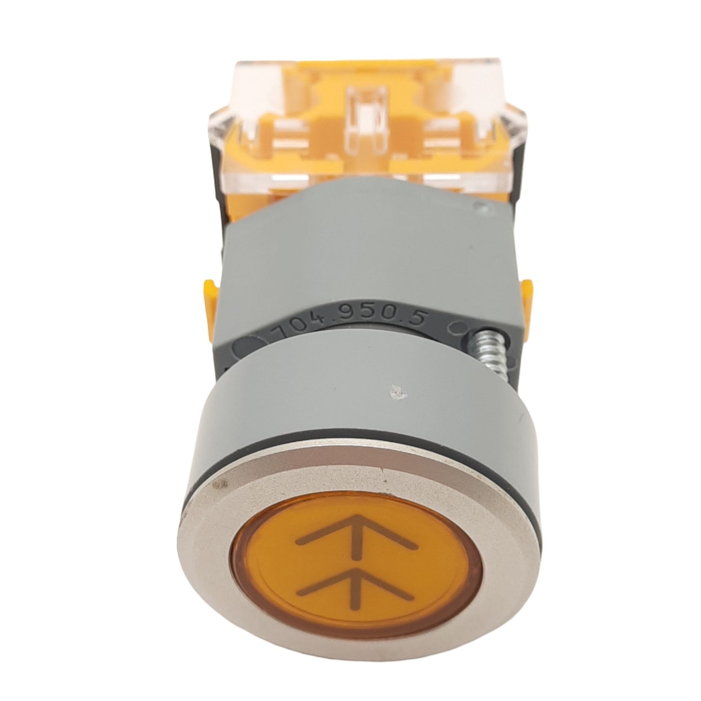 Used EAO 704.900.1 Yellow Arrow Momentary Push Button, ø22mm, 1NO, 600VAC 10A Max