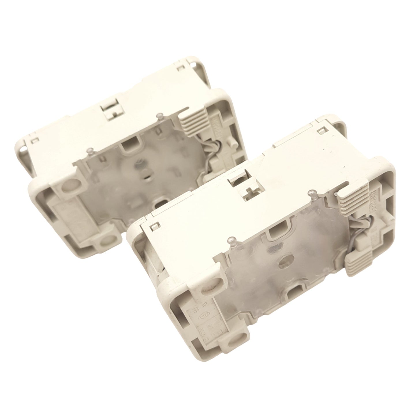 Used Lot of 2 SCHRACK 108PGS Relay Sockets, 8-Pin Octal, 300V 10A Max, DIN Rail Mount