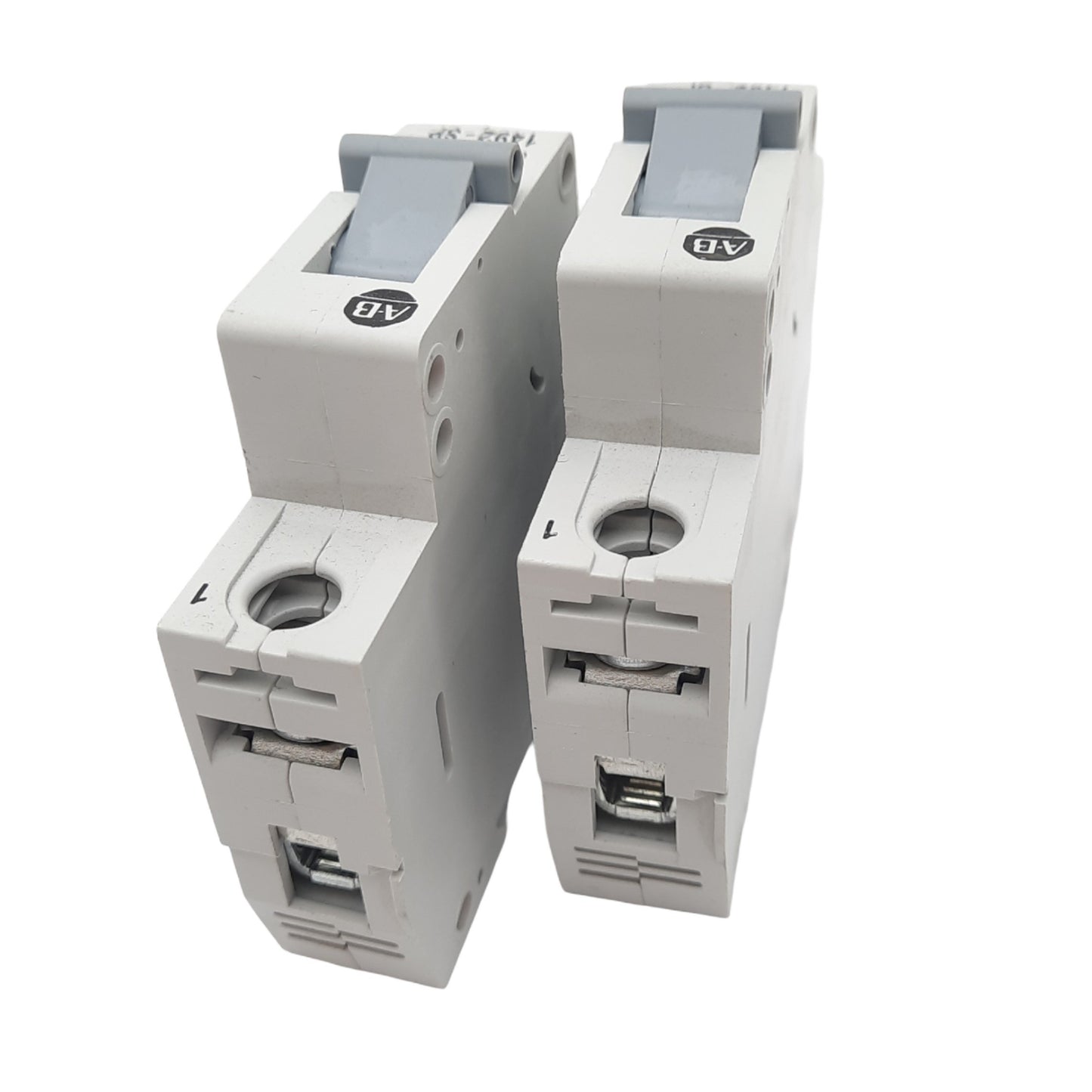 Used Lot of 2 Allen Bradley 1492-SP1C005 Circuit Breakers, 1-Pole, 0.5A, 277VAC Max