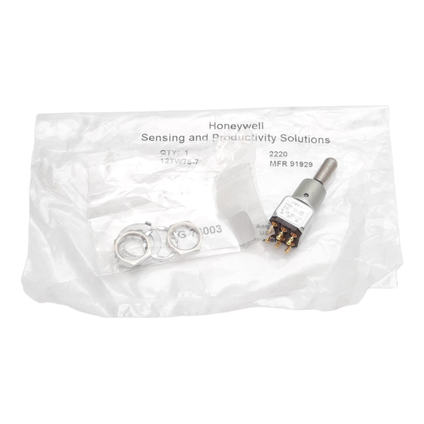 New Honeywell 12TW75-7 Toggle Switch, DPDT 2-Pole 3-Position, 5A 115VAC/28VDC