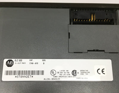 Used Allen Bradley 1746-A10 Ser B SLC500 10-Slot Modular PLC Chassis Rack