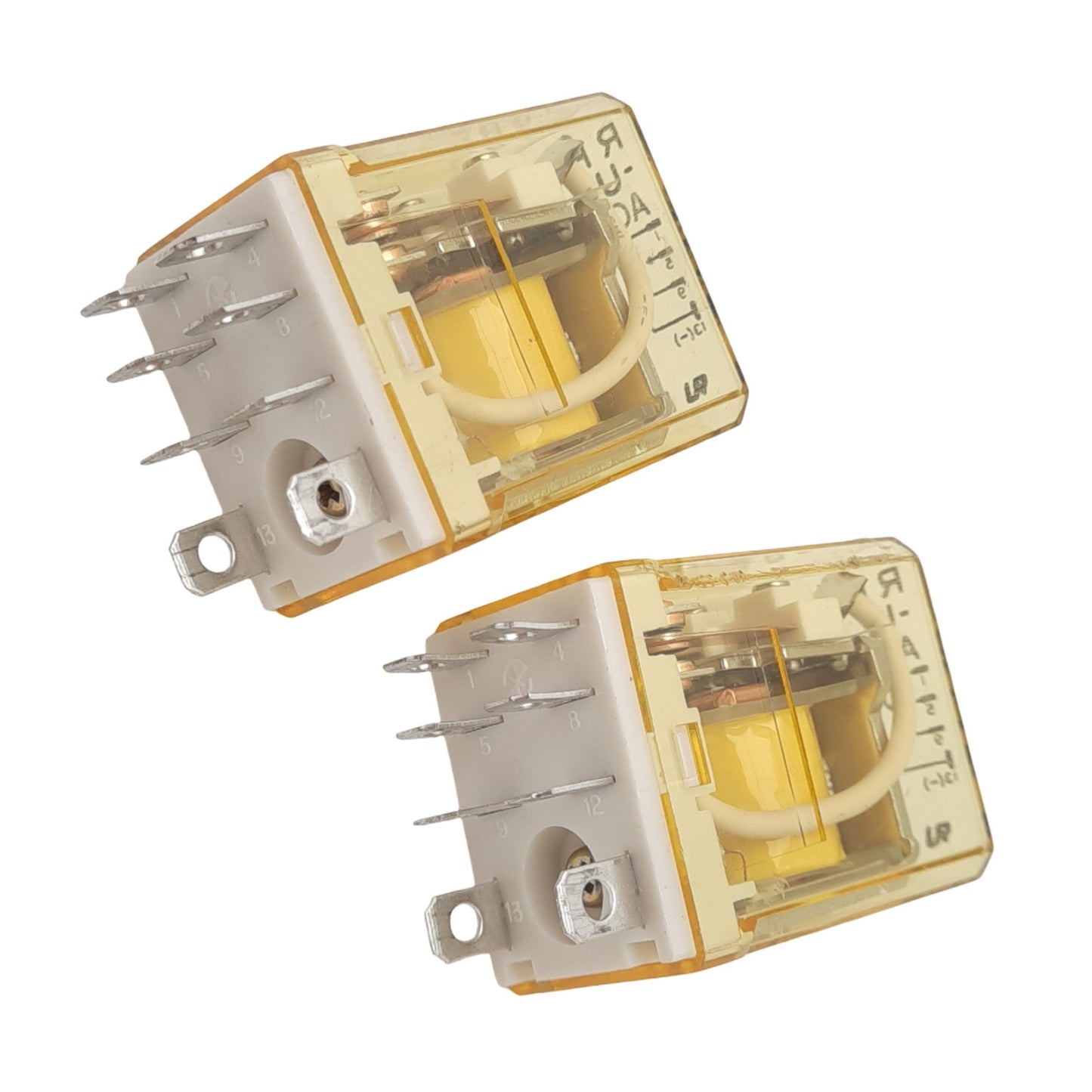 Used Lot of 2 IDEC RH2B-UAC24V Plug-In Relays, DPDT, 8-Pin, 10A Max, 24VAC Coil