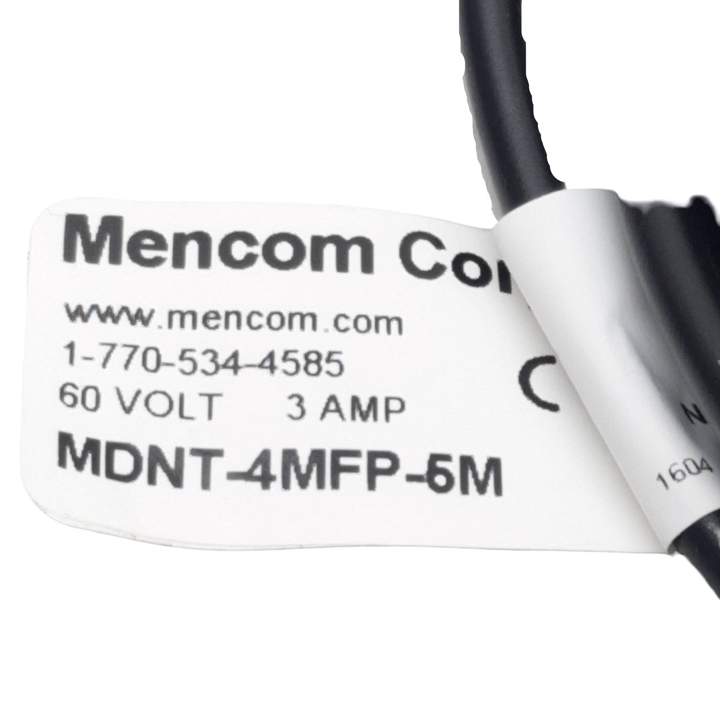 New Mencom MDNT-4MFP-5M Cordset, 4-Pin M12 Male to 4-Pin M8 Female, 60VAC/DC 3A, 5m