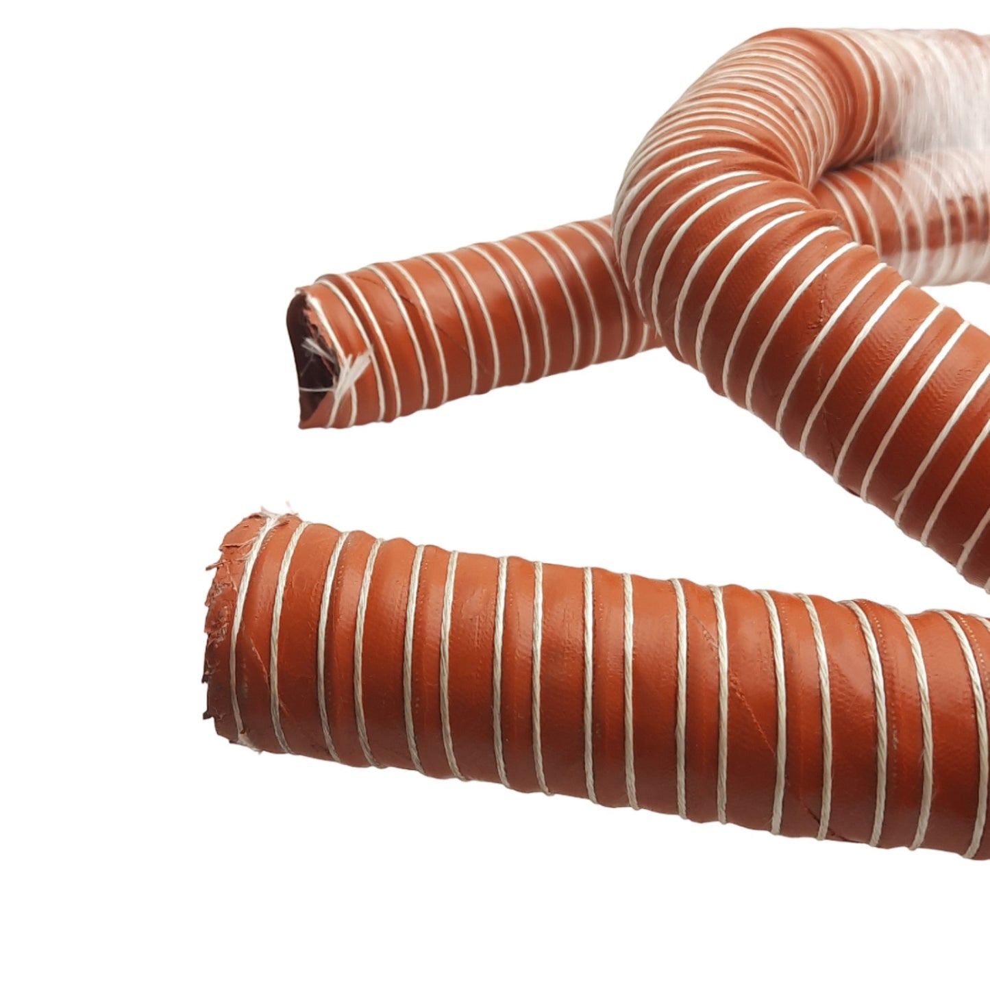 Used High Temperature Material Feed Hose, 1.25in ID x 6ft, 2-Ply Silicone