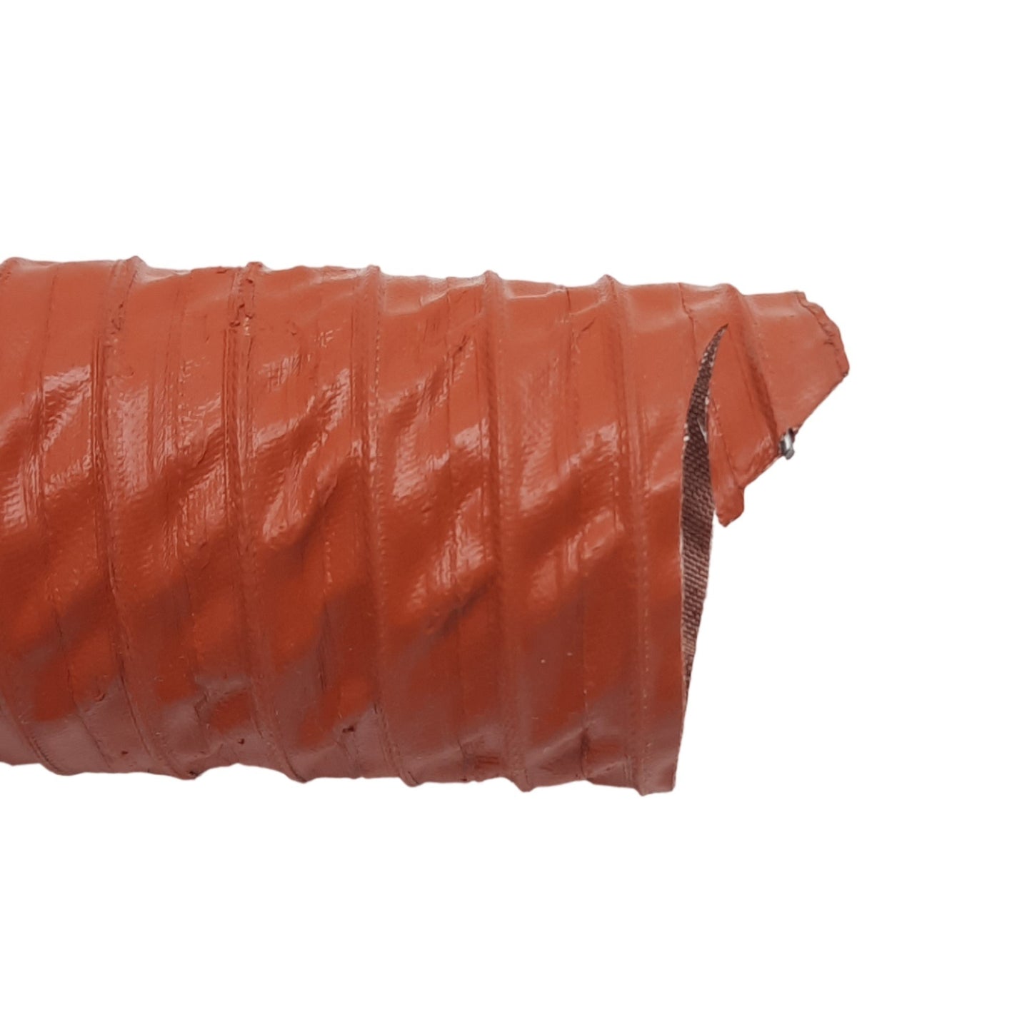 Used High Temperature Material Feed Hose, 2.25in ID x 10ft, 2-Ply Silicone Wire Lined