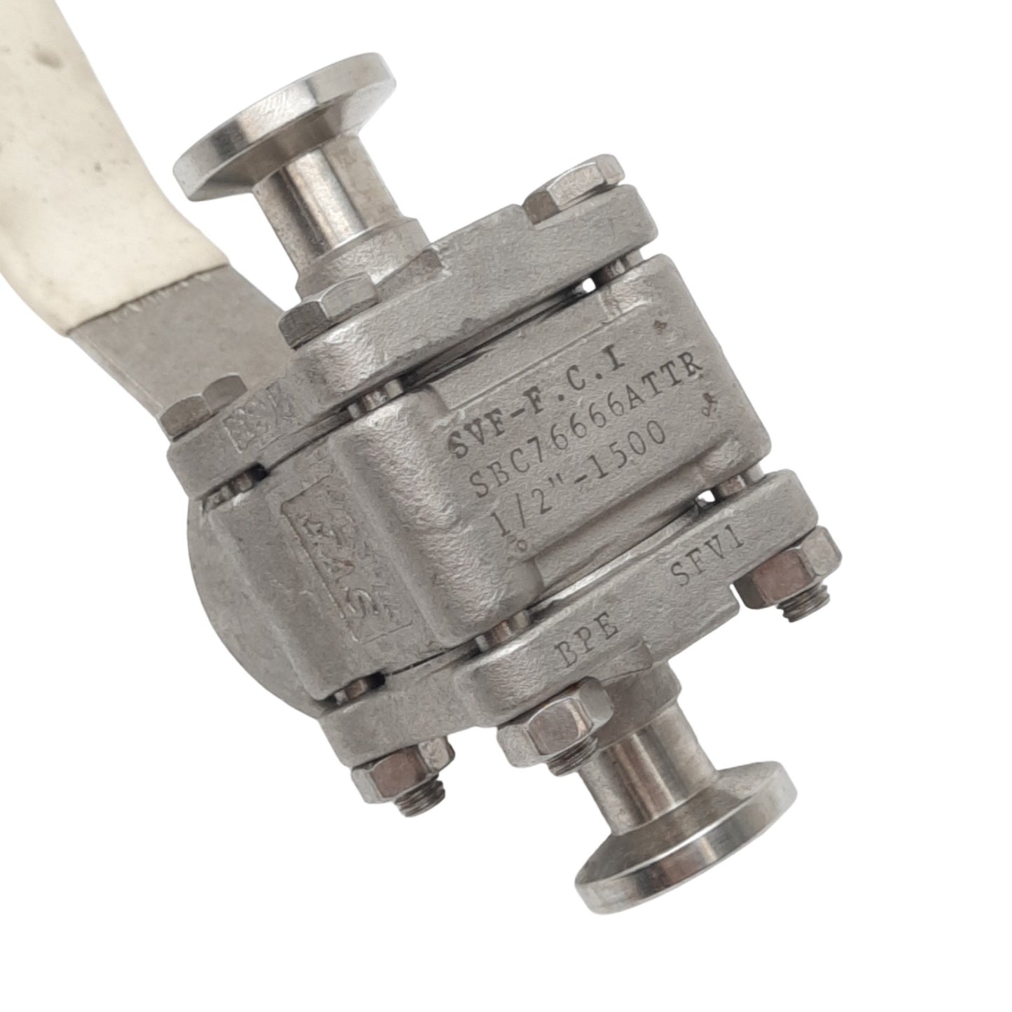 Used SVF Flow Controls SBC76666ATTR SS Ball Valve w/ Handle, 2-Way, 1/2", 1500psi Max