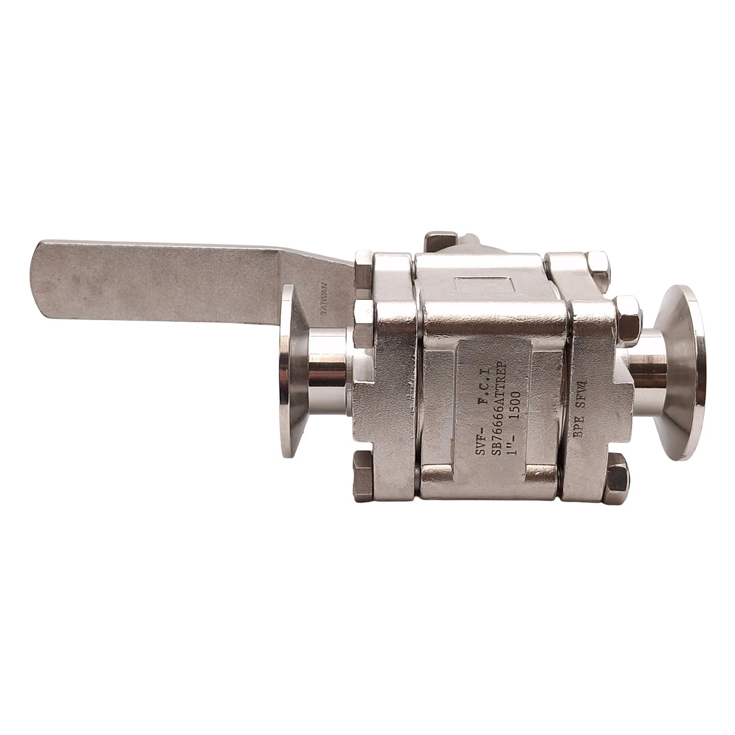 Used SVF SBC76666ATTREP 1"-1500 Electropolished SS Ball Valve, 1" Size, 1" Tri-Clamp