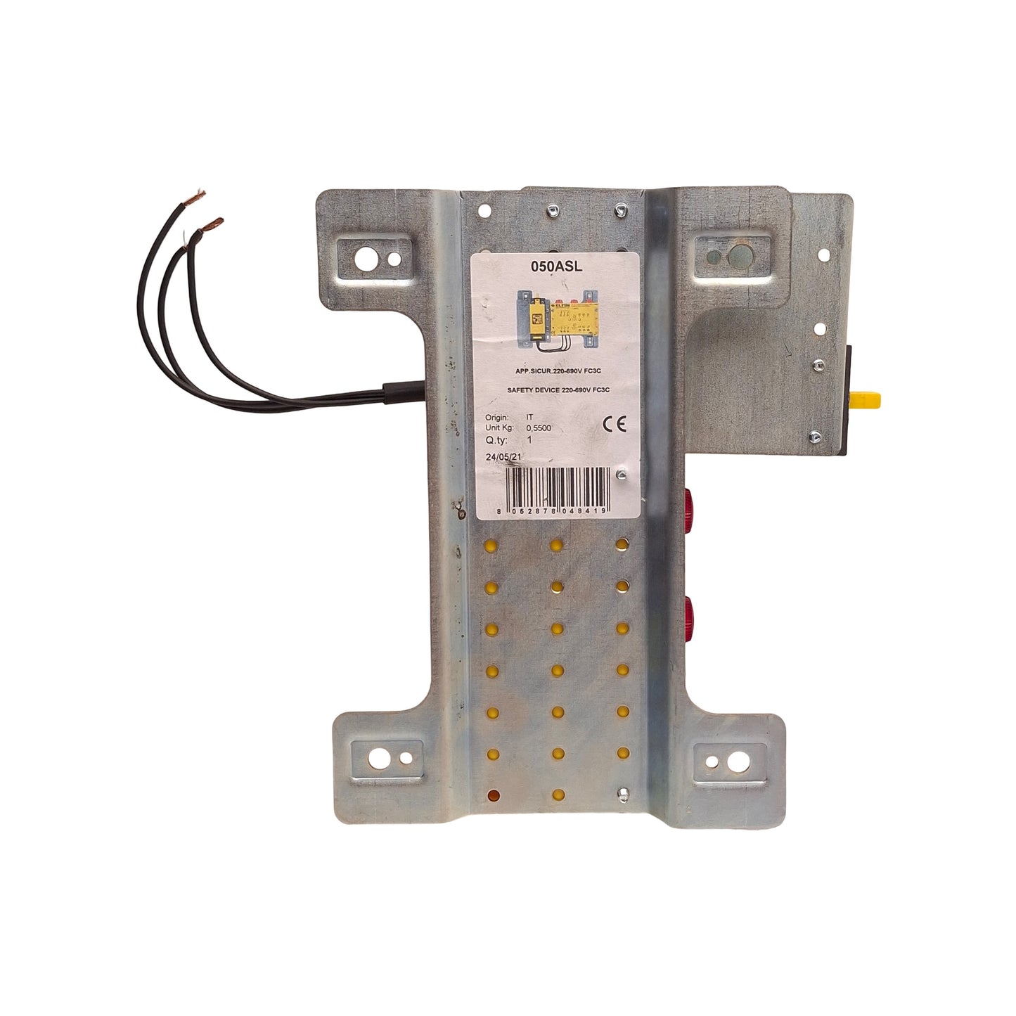 Used Elfin 050ASL Safety Device w/ Limit Switch, 3-Pole 3N.C, 220-600VAC 10mA