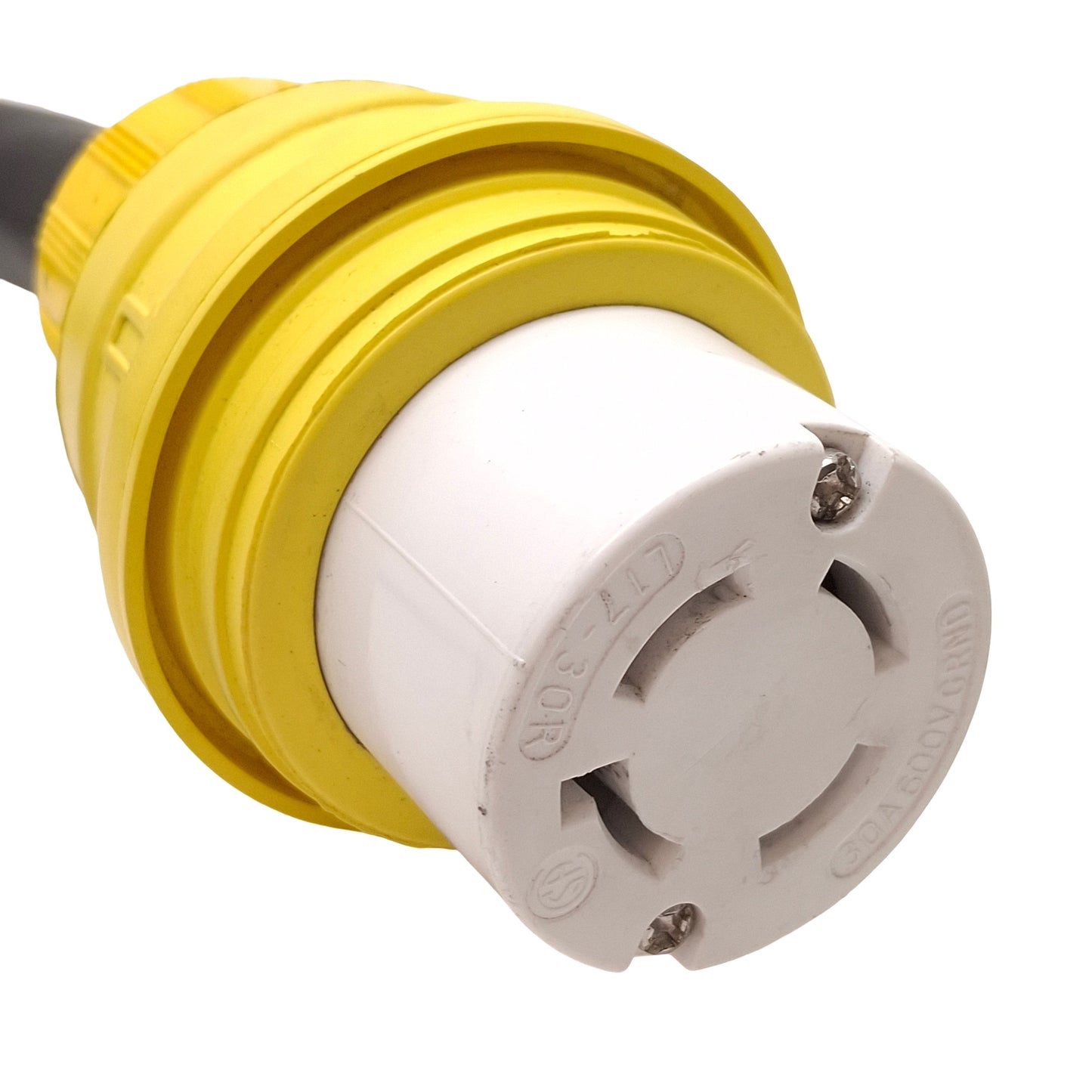 Used Priority Wire P-7K-254013-MSHA Twist-Lock Cable, 3Ø 600VAC 30A, NEMA L17-30, 4ft