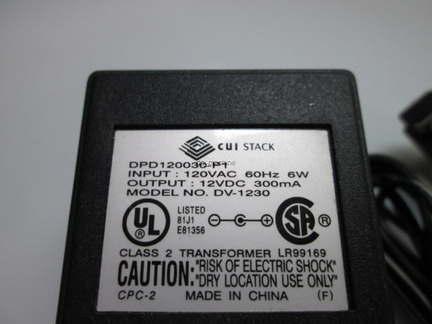 Used CUI DPD120030-P1 Class 2 12VDC@300mA power supply 120VAC 60Hz 6W