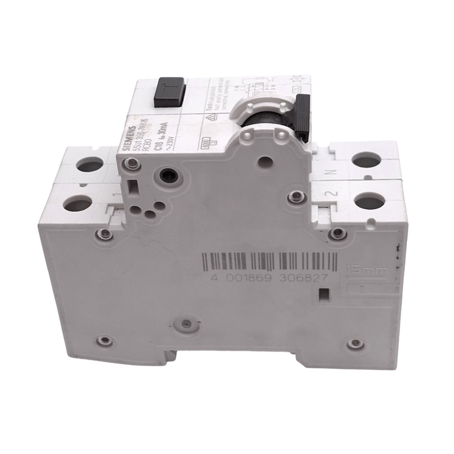 Used Siemens 5SU1356-7KK16 Residual Circuit Breaker, 1+N Pole, 16A, 230VAC Max