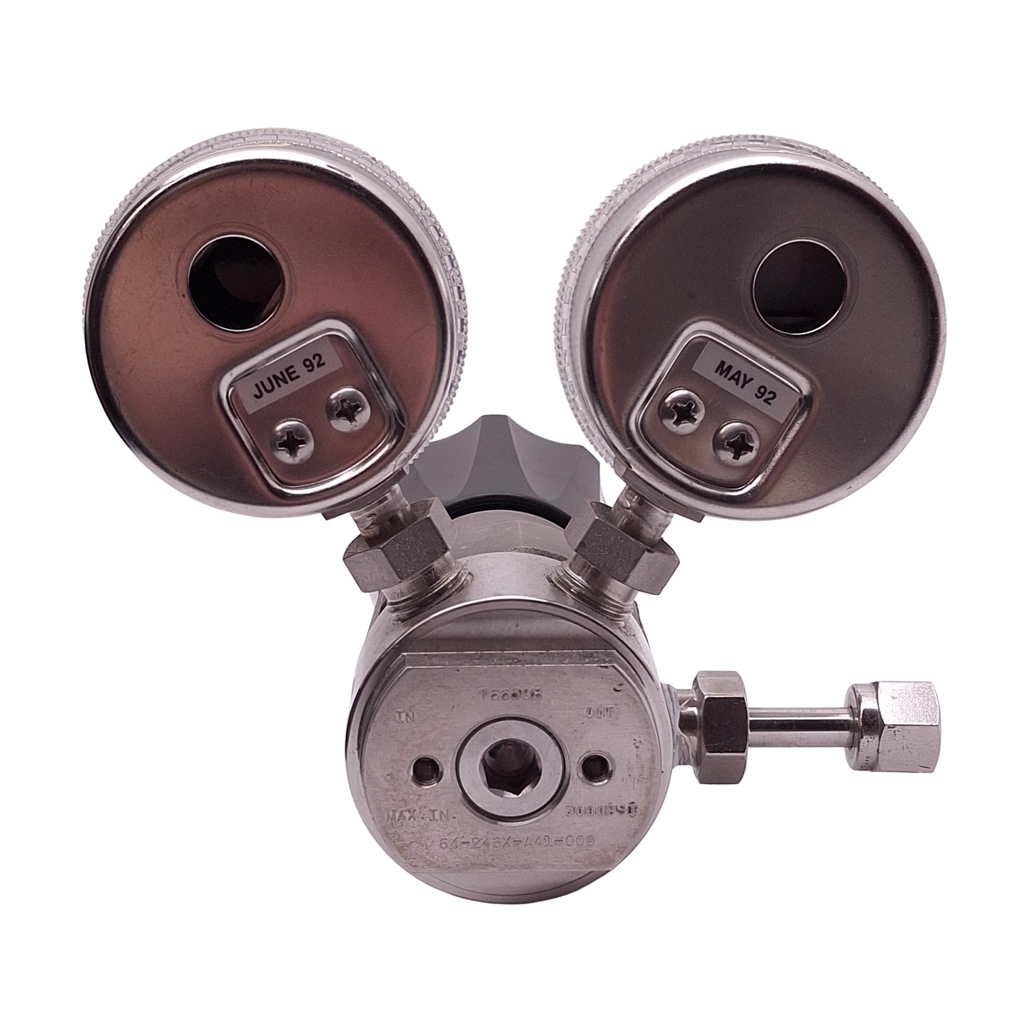 Used Spectra Gases 7410-100-CCC Gas Regulator, 3000psi In, 100psi Set, 1/4in NPT