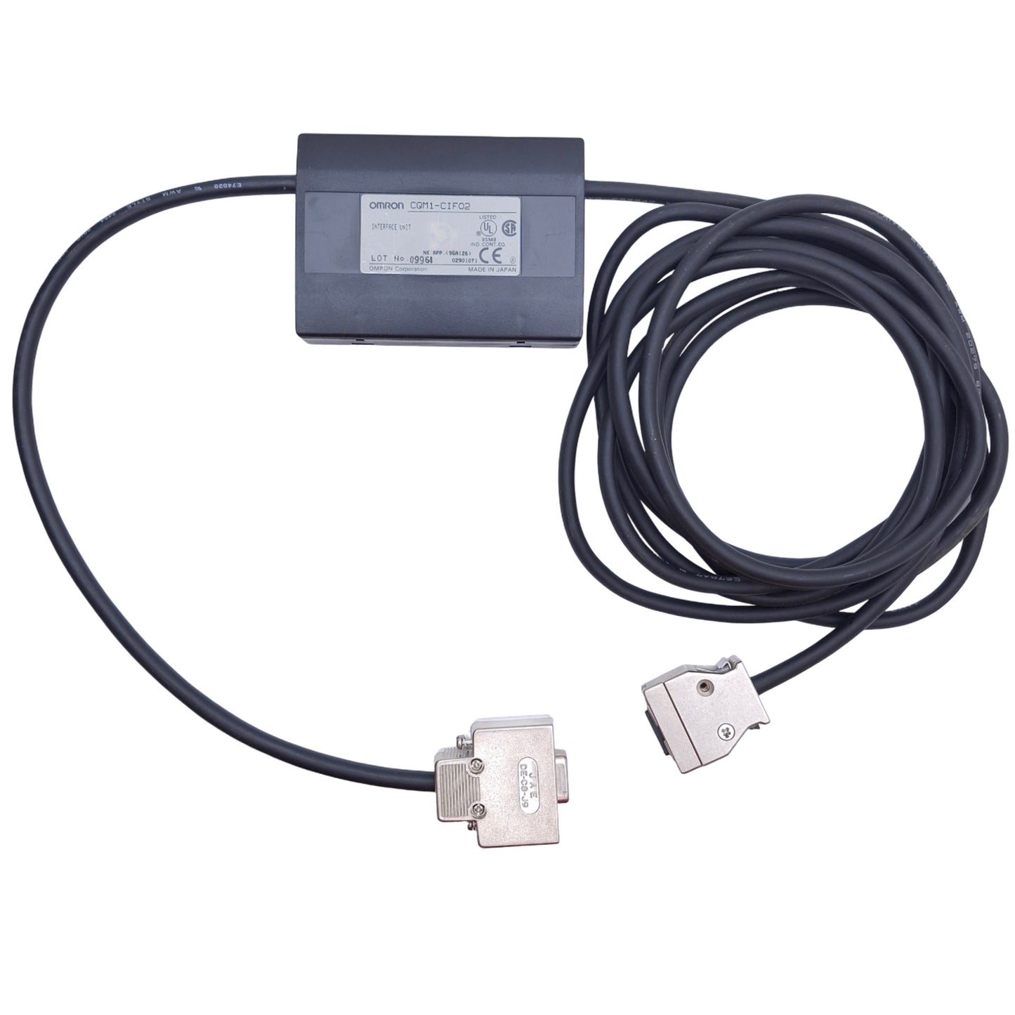 Used Omron CQM1-CIF02 Programmable Communication Adapter Cable 3.3m Cable Length