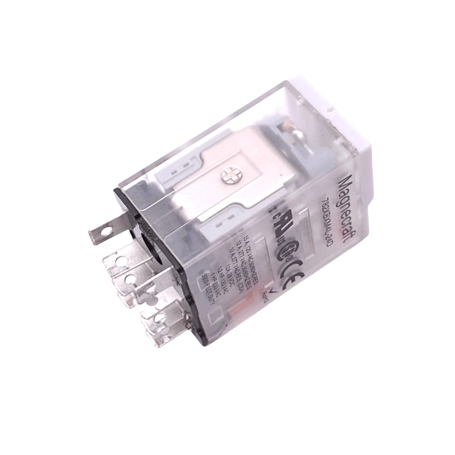 Used Schneider Electric 782XBXM4L-24D Relay, DPDT, 8-Pin Blade, 10A Max, 24VDC Coil