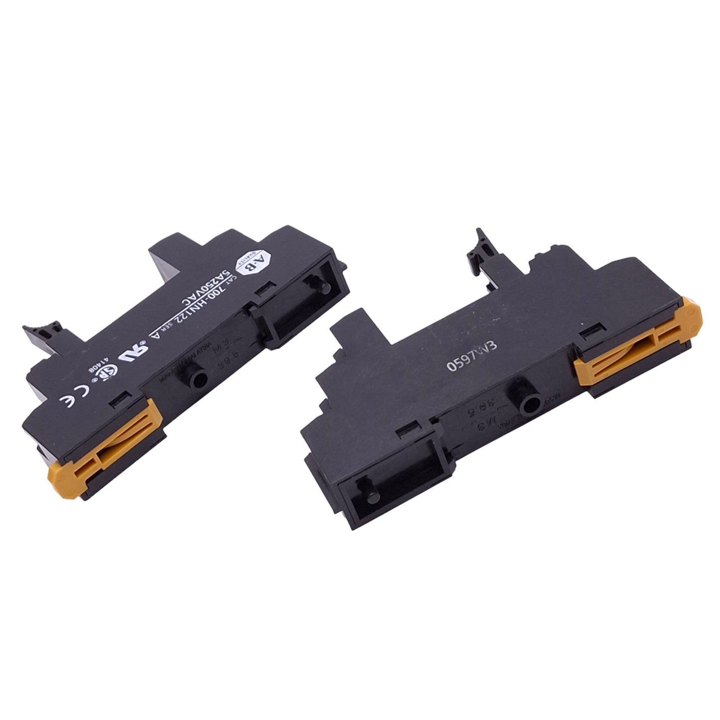 Used Lot of 2 Allen Bradley 700-HN122 Slim Line Relay Sockets, 8-Pin, 5A 250VAC