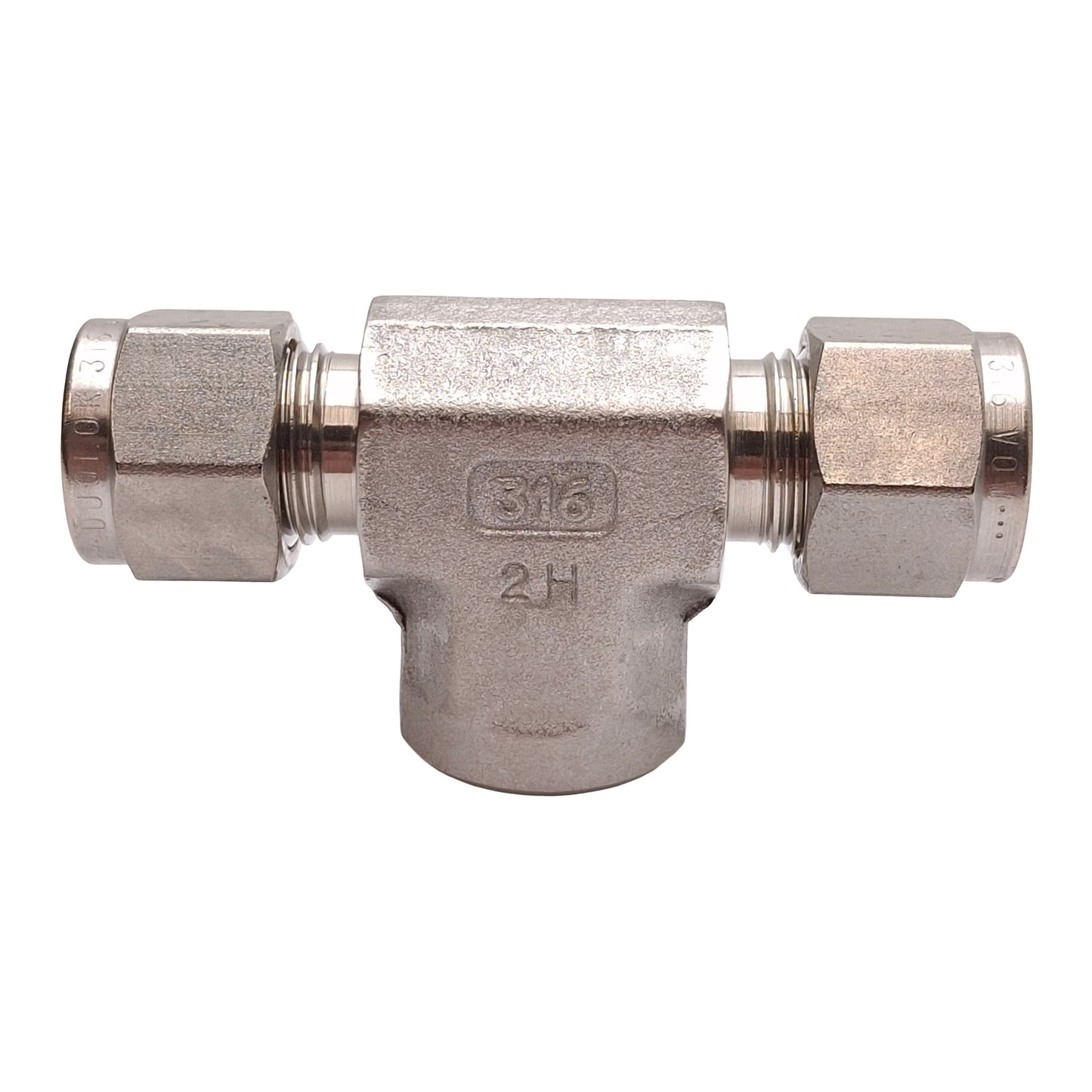 New SSP ISSD6FBT4 Duolok Female Branch Tee Fitting, 316SS, ø1/2in OD Tube, 1/4in NPT