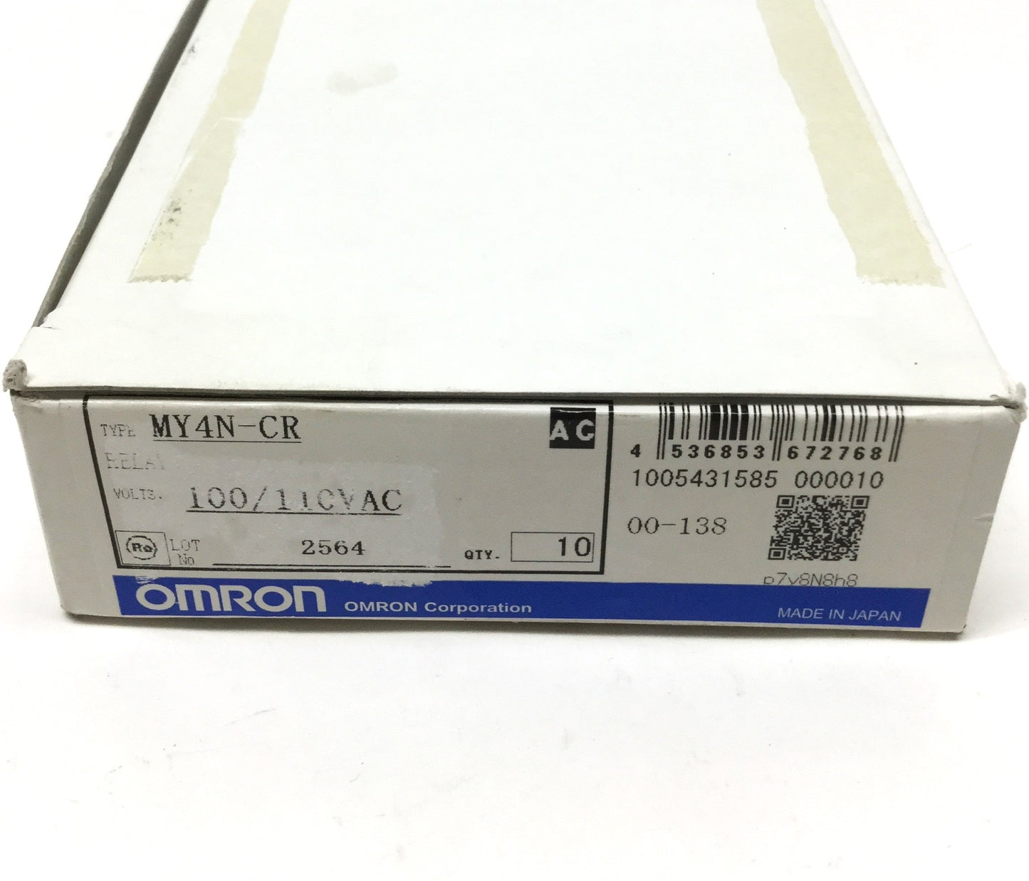 New Lot of 10 Omron MY4N-CR Miniature Power Relays 4DPT, 250VAC 5A, 100/110VAC Coil