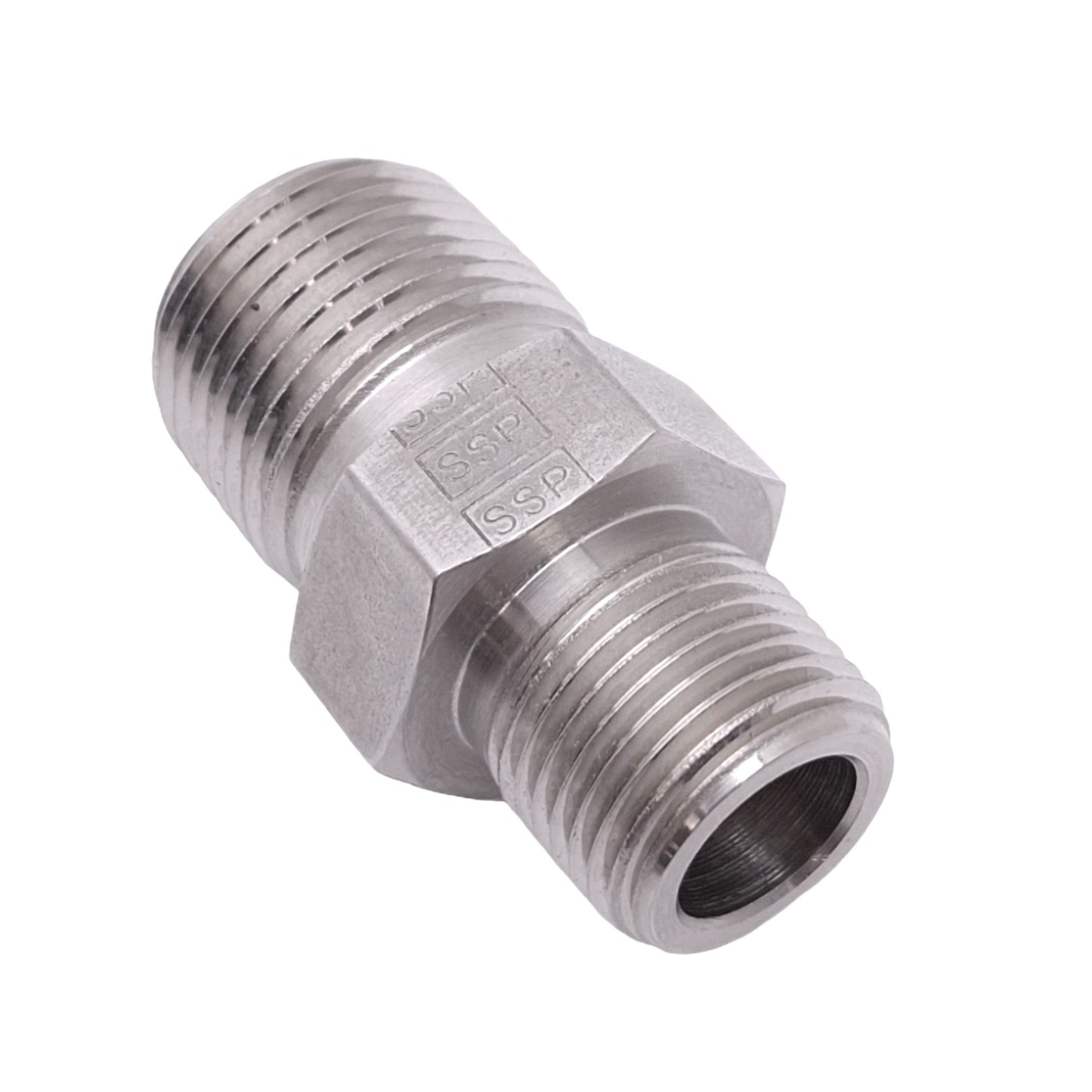 New Parker 8-6 MHN-SS Stainless Steel Hex Long Nipple, 1/2in to 3/8in NPT, 6600psi