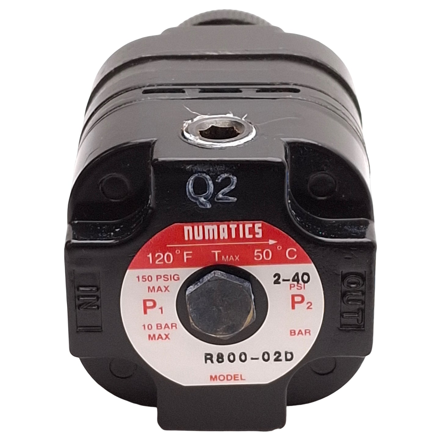 Used Numatics R800-02D Pneumatic Regulator, 150psig Inlet, 2-40psig Set, 1/4in NPTF