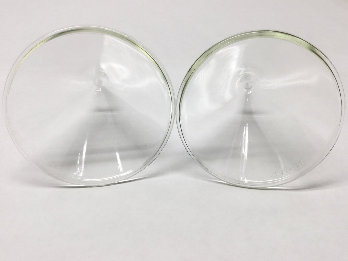 Used Lot of 2 Kimble 28950-100 KIMAX 58° Glass Funnels ⌀100mm ID Top, ⌀9 x 97mm Stem