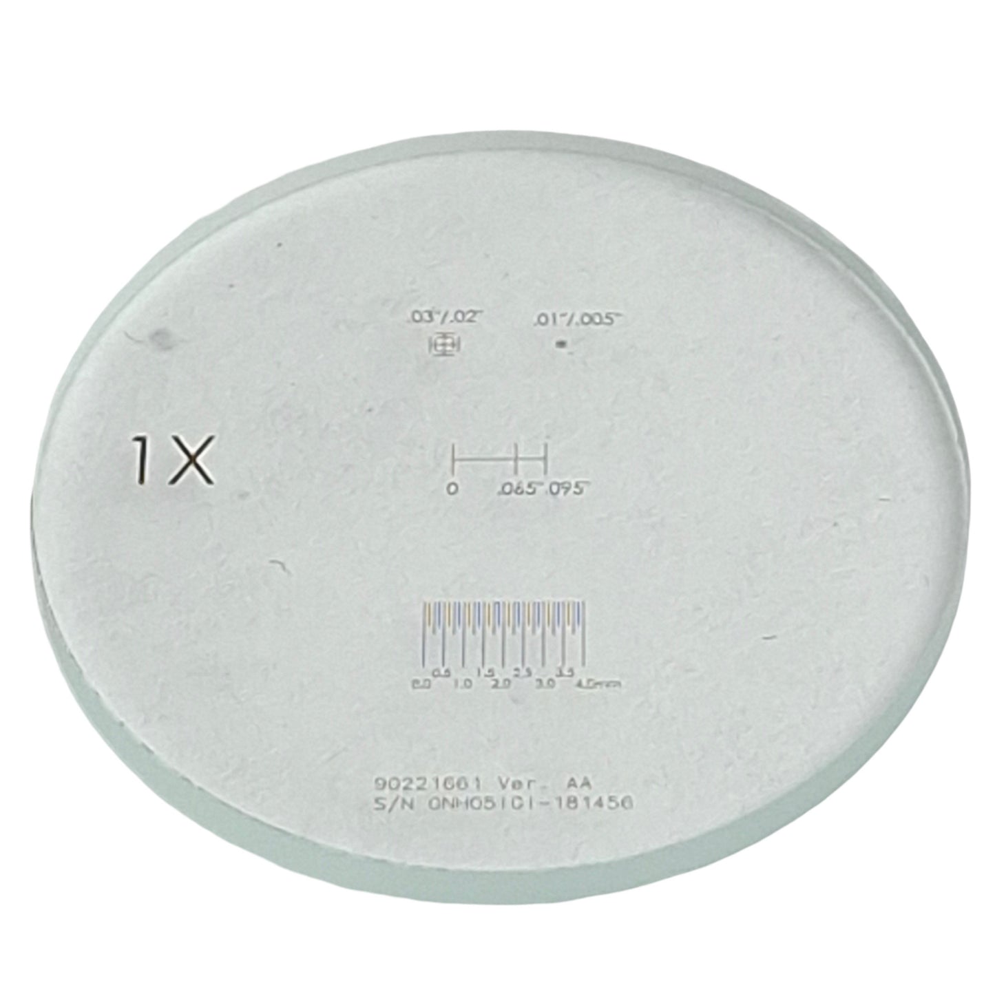 Used 90221661 Microscope Eyepiece Graticule For 1X Magnification, ø30mm Size