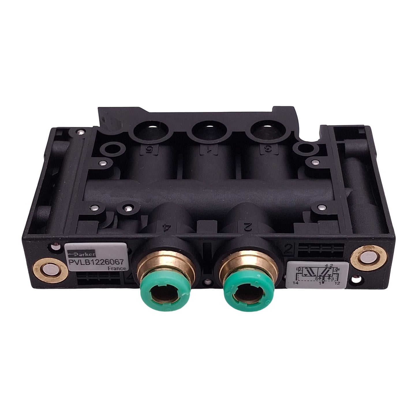 New Parker PVL-B1226067 Inline Valve Module, 5/2-Way Double Acting, ø1/4in Push-In