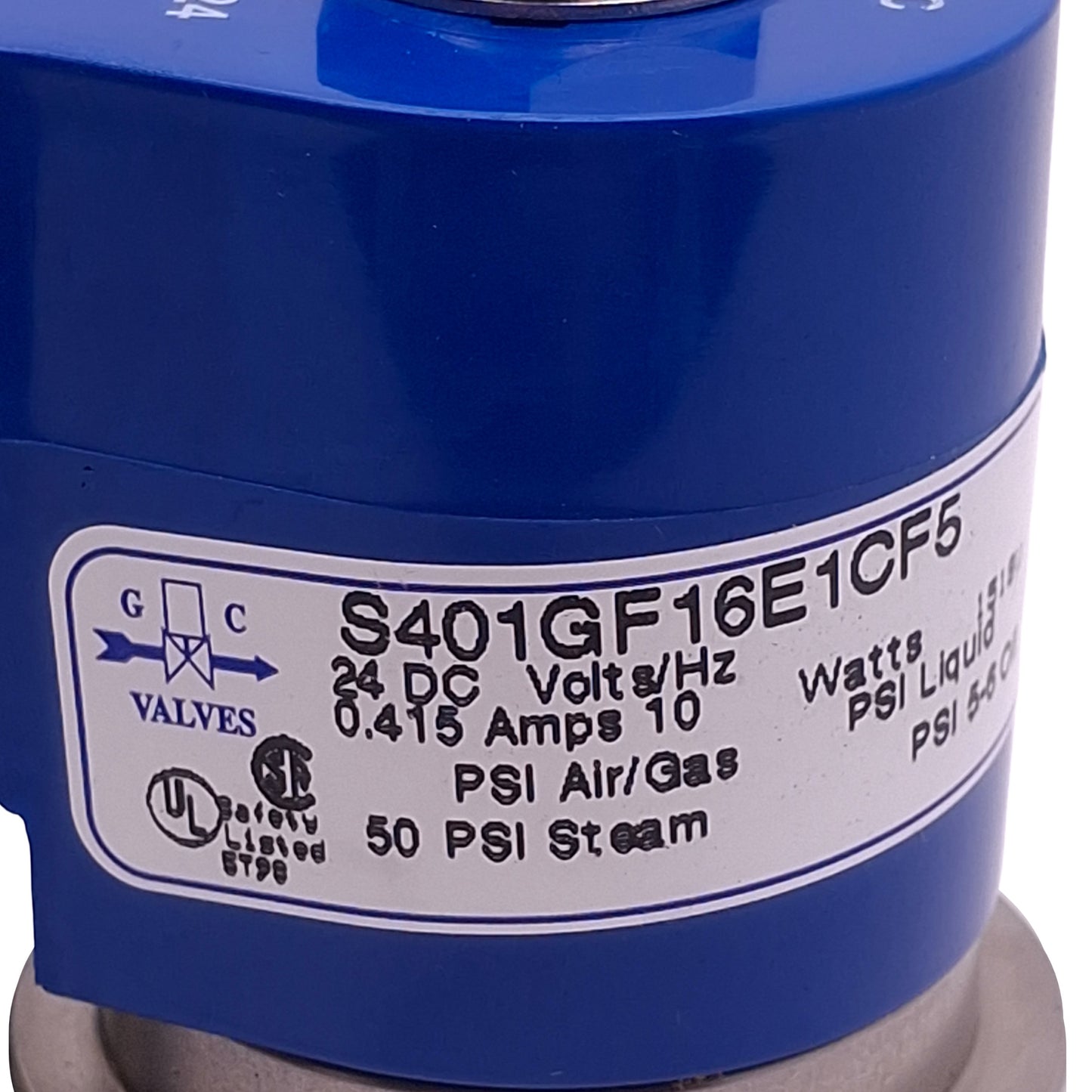 New GC Valves S401GF16E1CF5 Solenoid Valve, 2-Way N.C, 3/8in NPT, 50psi, 24VDC Coil