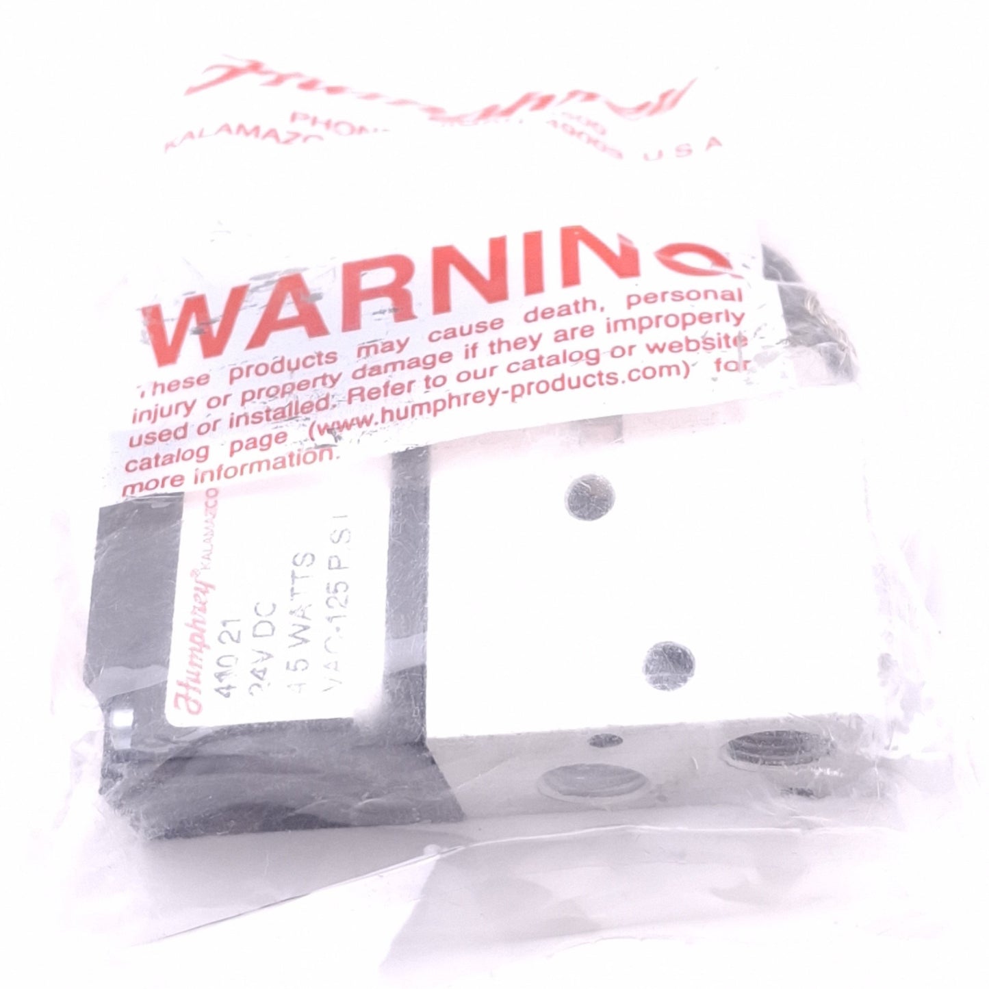 New Humphrey 410 21 24V DC Pneumatic Solenoid Valve, 4-Way 2-Position, 24VDC Coil