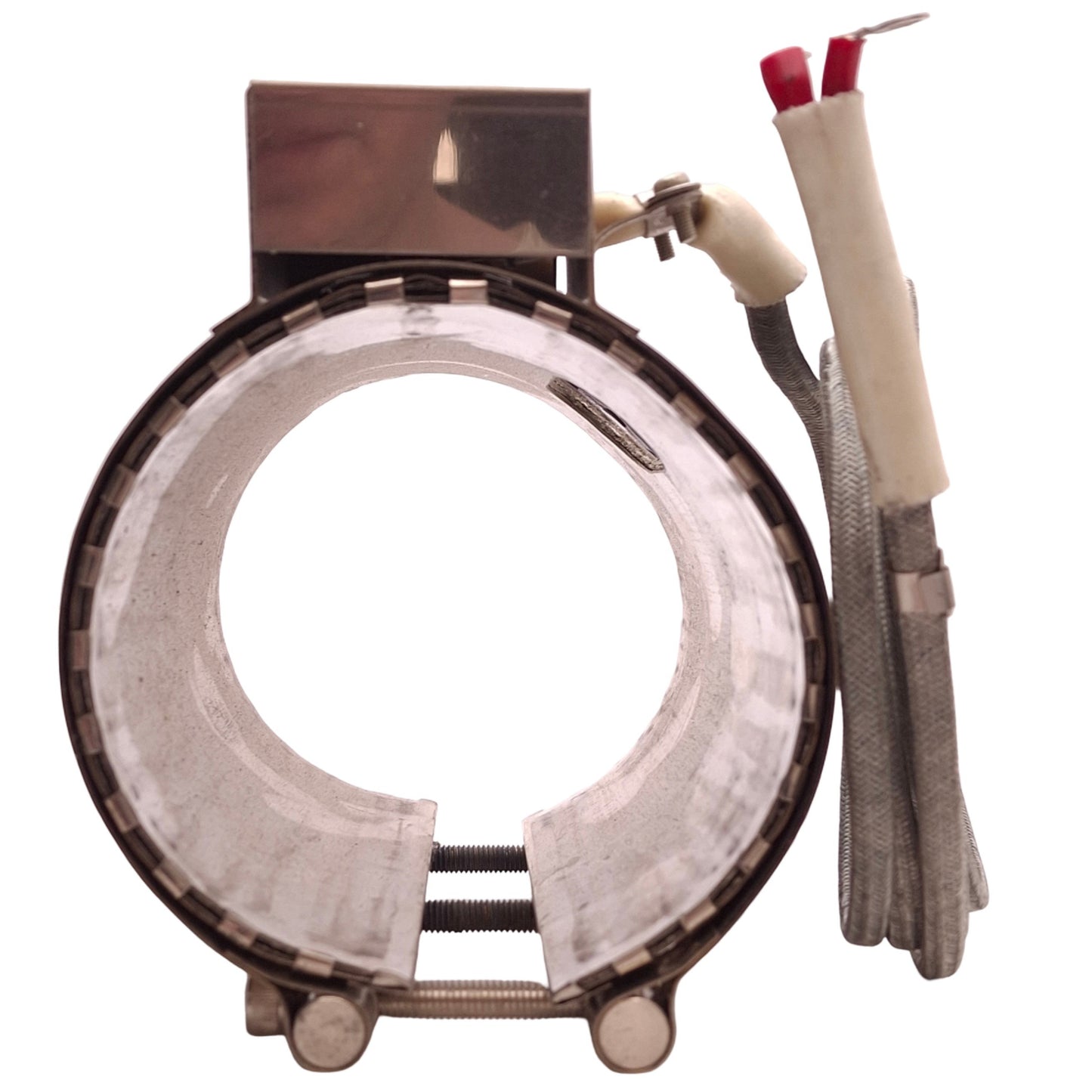 Used Seiwa A1729B Heater Band ø90mm ID, 130mm Length, 200V-220 1500W, Ring Terminals