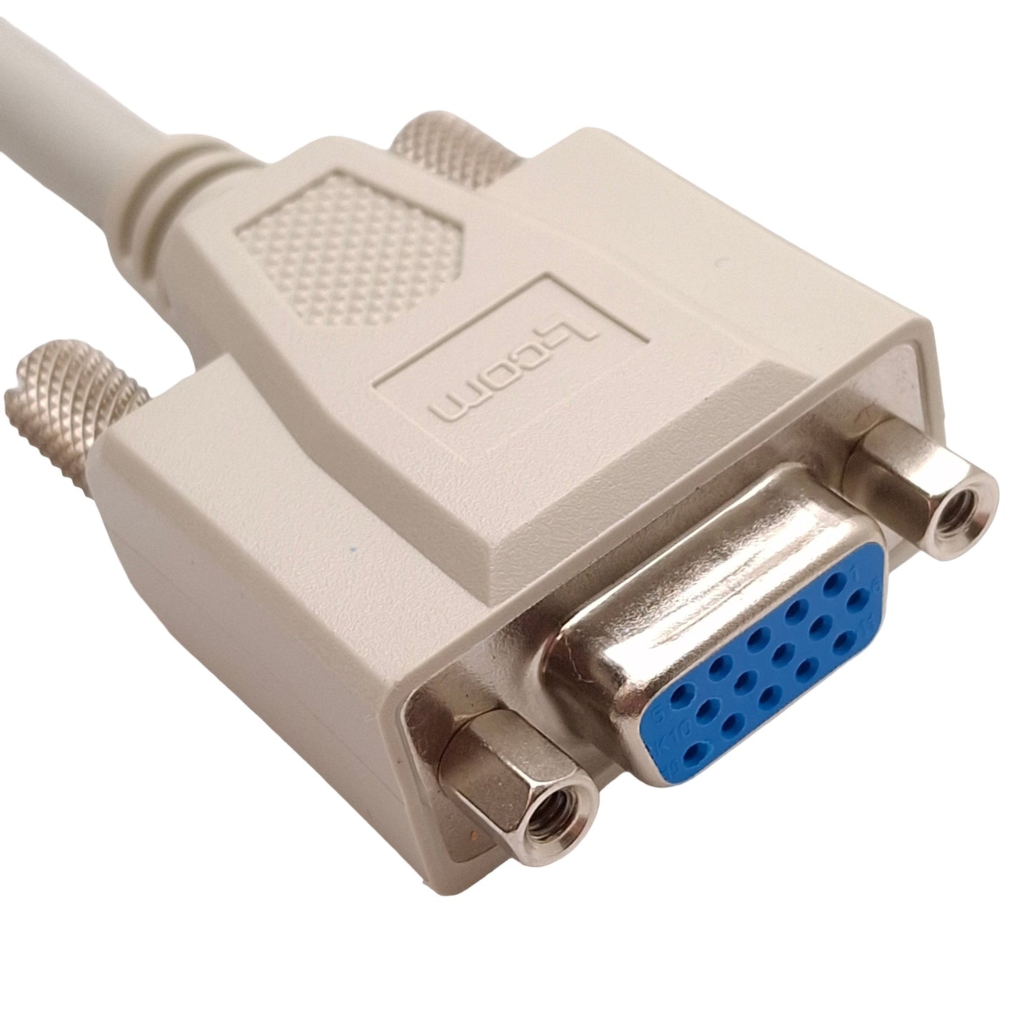 New L-Com CHD15MF-15 Deluxe Molded D-Sub Cable, DB15 Male to Female, 15ft Long