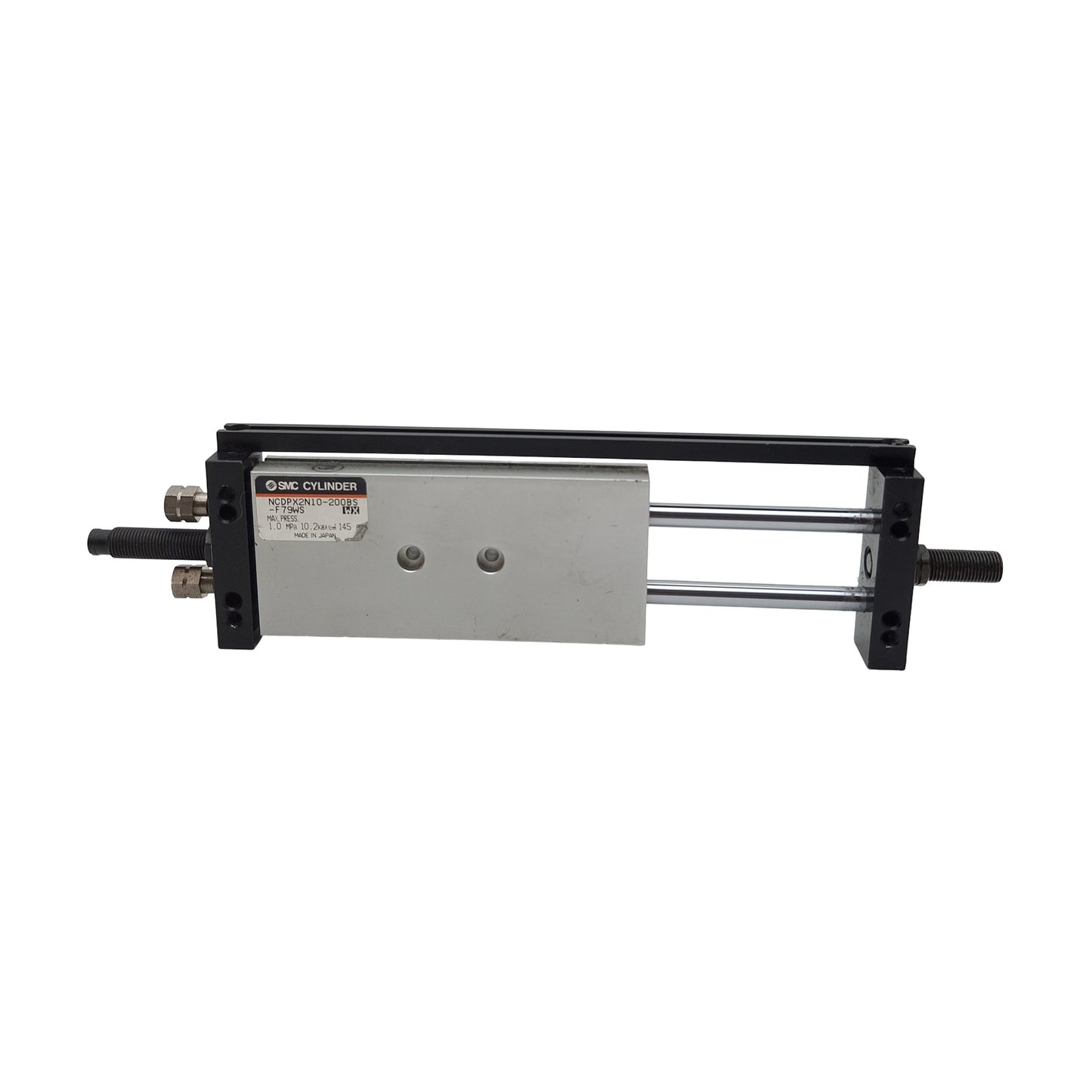 Used SMC NCDPX2N10-200BS Pneumatic Slide Unit ø3/8in Bore, 2in Stroke, #10-32, 145psi
