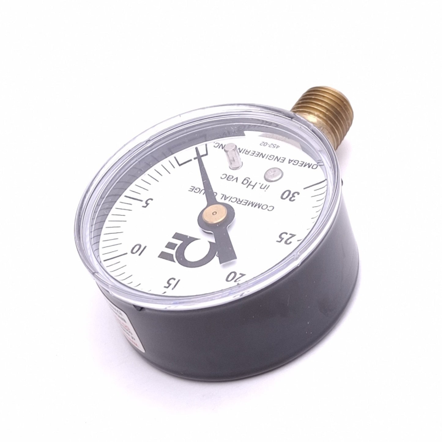 New Omega PGC-20L-30V Vacuum Gauge, ø2in Face, 0 to 30in.Hg vac, 1/4in NPT