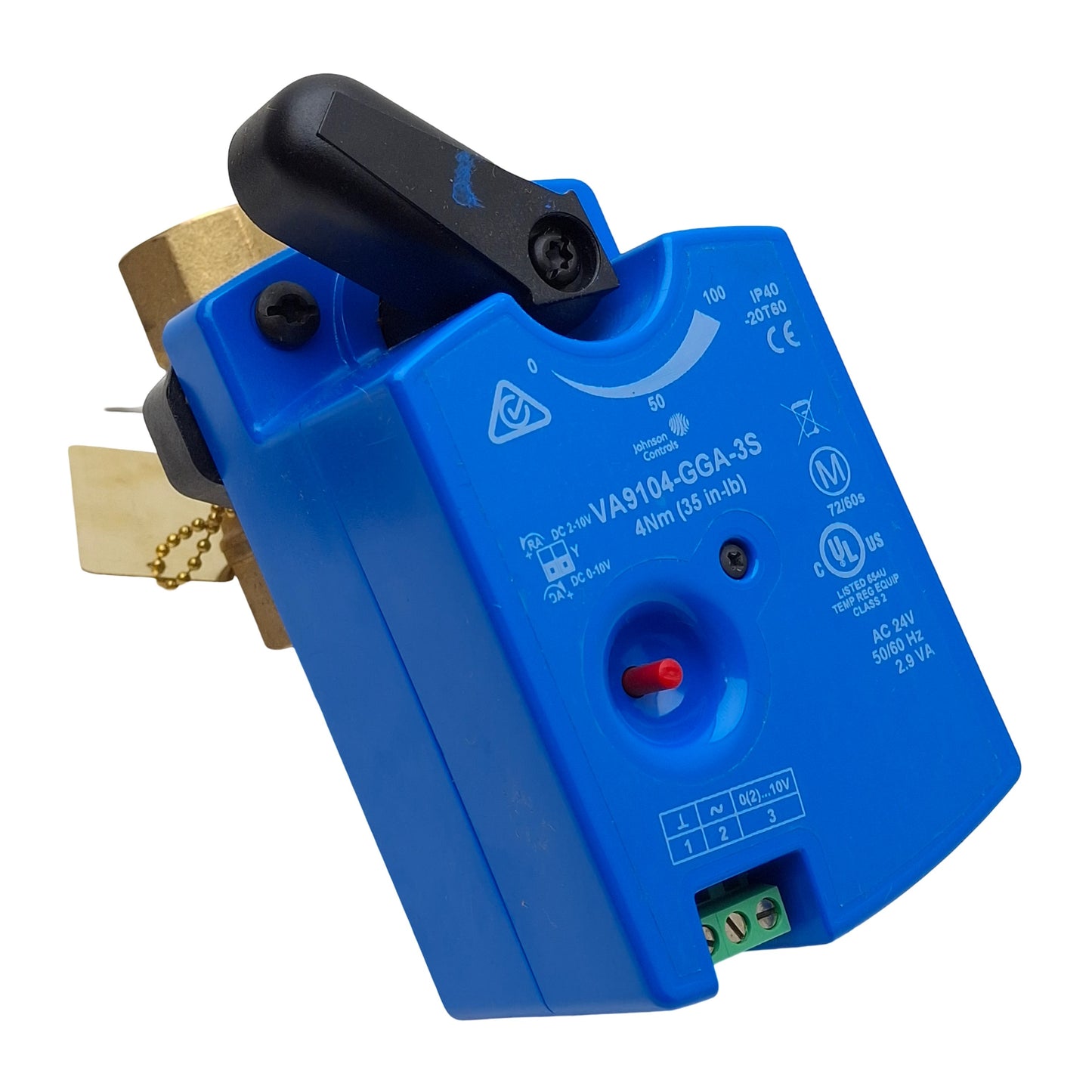 New Johnson Controls VG1241BL+9T4GGA Electric Ball Valve, 3/4in NPT, 200psi, 24VAC