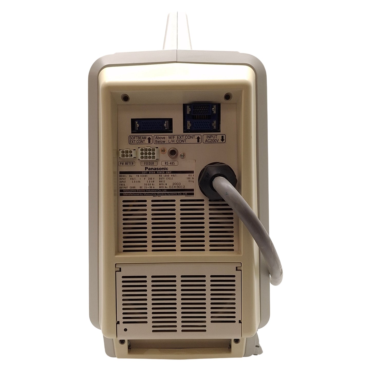Used Panasonic YB-02AD5 Soft Beam Soldering Power Unit 200VAC 3.0kW In, 25-90A DC Out