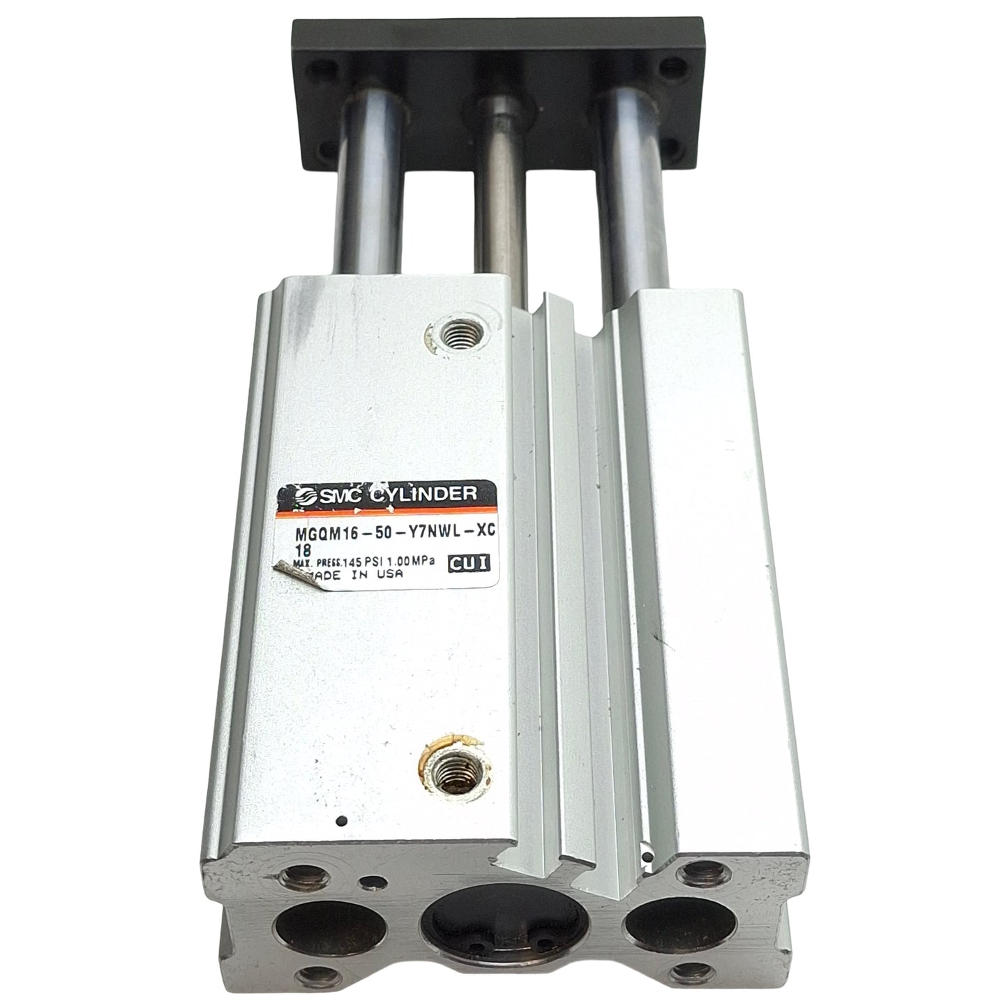 Used SMC MGQM16-50-Y7NWL-XC18 Pneumatic Cylinder, ø16mm Bore, 50mm Stroke, M5, 1.0MPa
