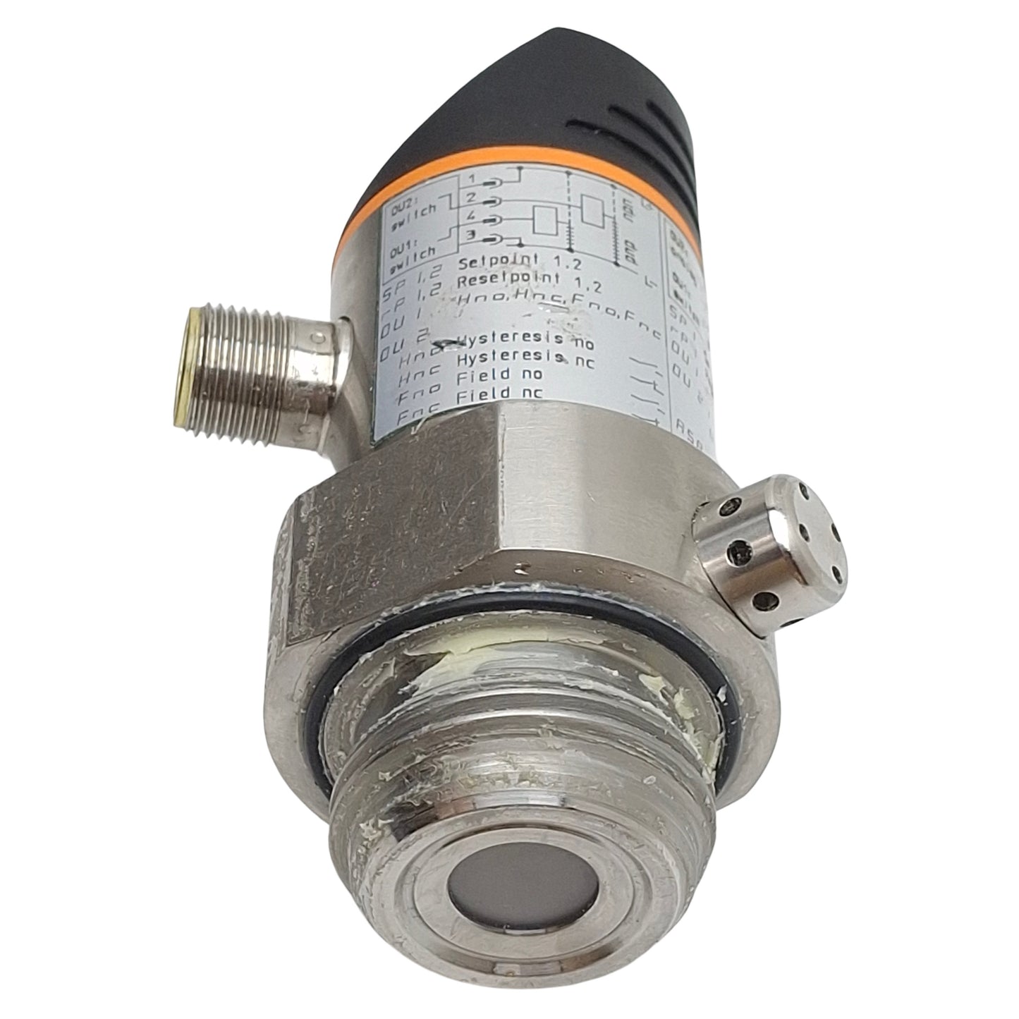 Used IFM PF2054 Flush Pressure Sensor, NPN/PNP, 20-30VDC, -7~145psi Range, 4-Pin M12