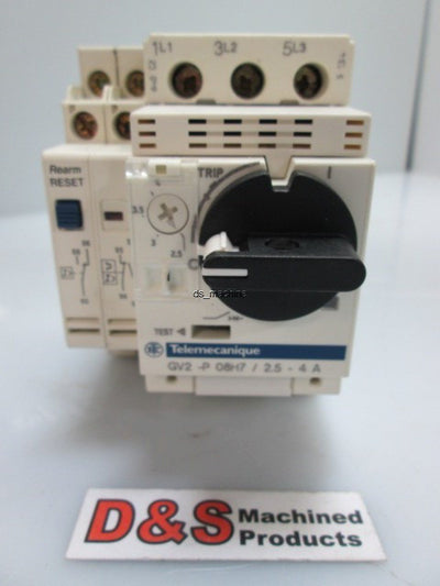 Used Telemecanique GV2-P08H7 Motor Starter Breaker 2.5 - 4A, GVAM11 Manual Controller