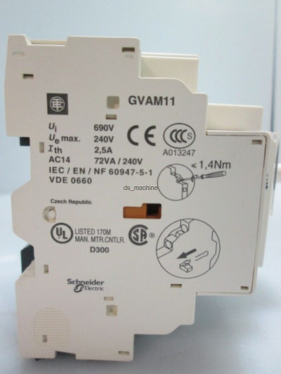 Used Telemecanique GV2-P08H7 Motor Starter Breaker 2.5 - 4A, GVAM11 Manual Controller