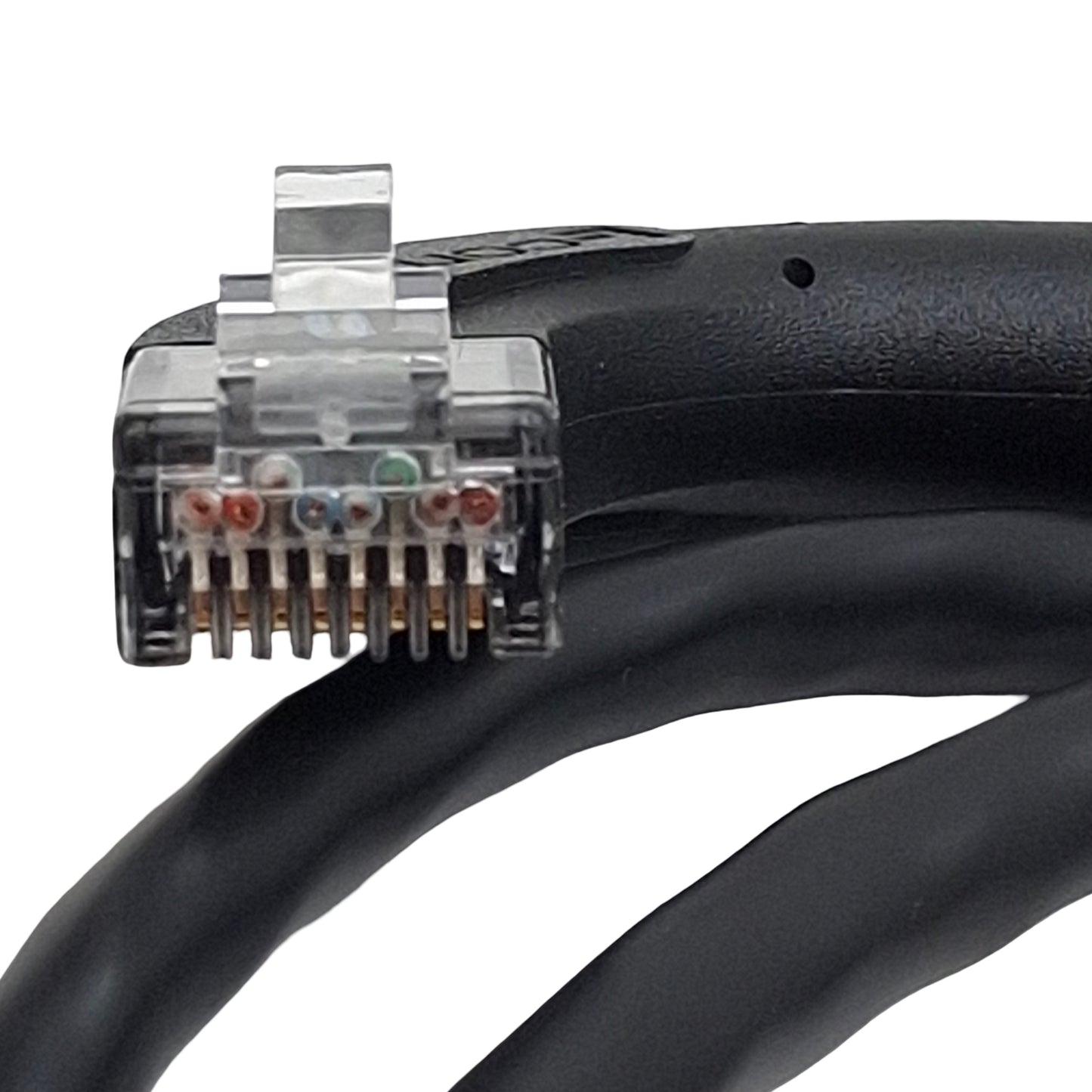New Lot of 2 L-Com TRD815RA14BLK-3 5E Ethernet Patch Cord, RJ45 90° to RJ45 90°, 3ft
