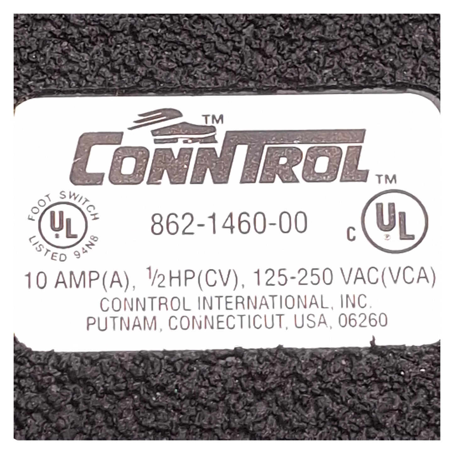 Used Conntrol 862-1460-00 Momentary Light Duty Foot Switch 125-250VAC, 10A, 1/3HP