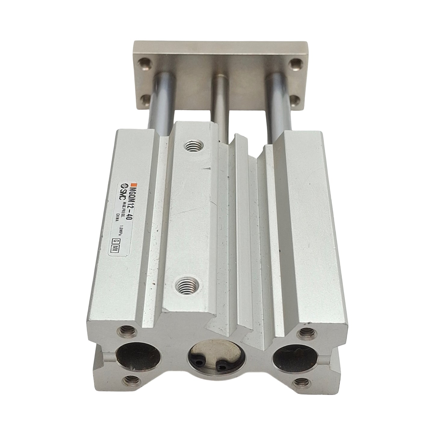 Used SMC MGQM12-40 Compact Guided Cylinder, ø12mm Bore, 40mm Stroke, M5 x 0.8, 1.0MPa
