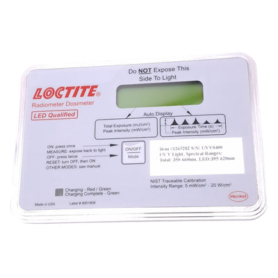 Used Loctite 1265282 Radiometer Dosimeter, 350-660nm 5mW/cm2-20W/cm2 Max, 9VDC