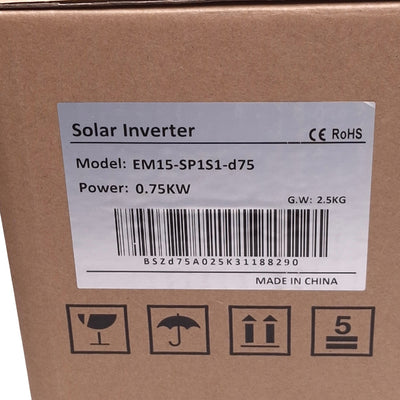 New ATO EM15-SP1S1-d75 Solar Inverter VFD, 1/3ph 0-220VAC 4A 0-300Hz, 0.75kW Max